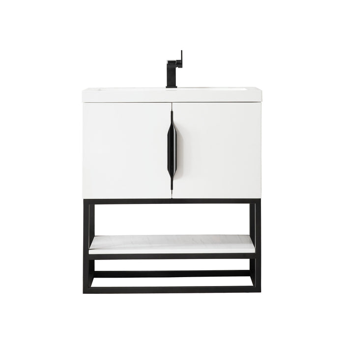 Glossy White / Matte Black / Glossy White - 1 Faucet Hole