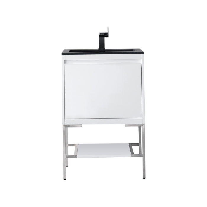 Glossy White / Brushed Nickel / Charcoal Black - 1 Faucet Hole