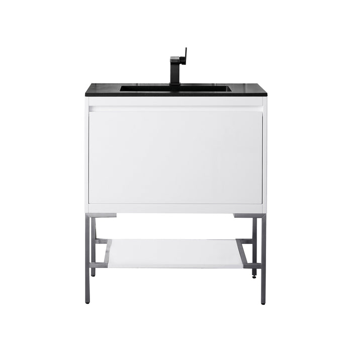 Glossy White / Brushed Nickel / Charcoal Black - 1 Faucet Hole