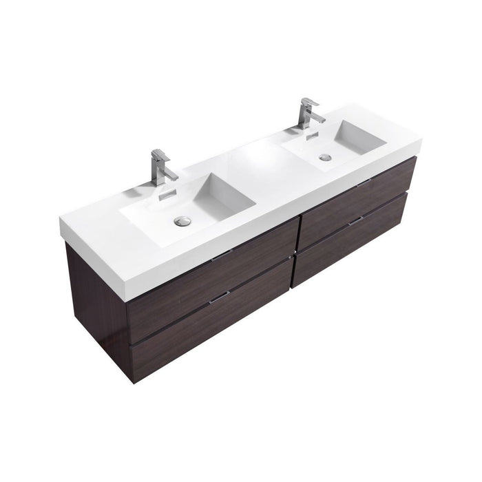 Bliss 72" Double Sink Wall Mount Modern Bathroom Vanity