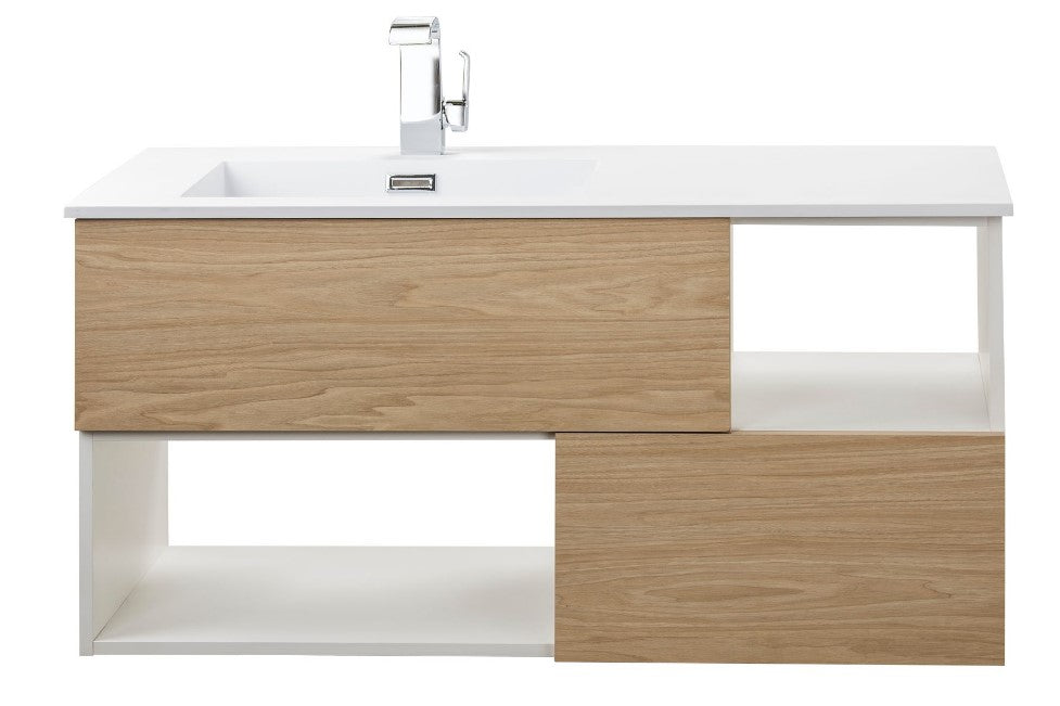 Sangallo Woodgrain 42" Wall Mount Bathroom Vanity