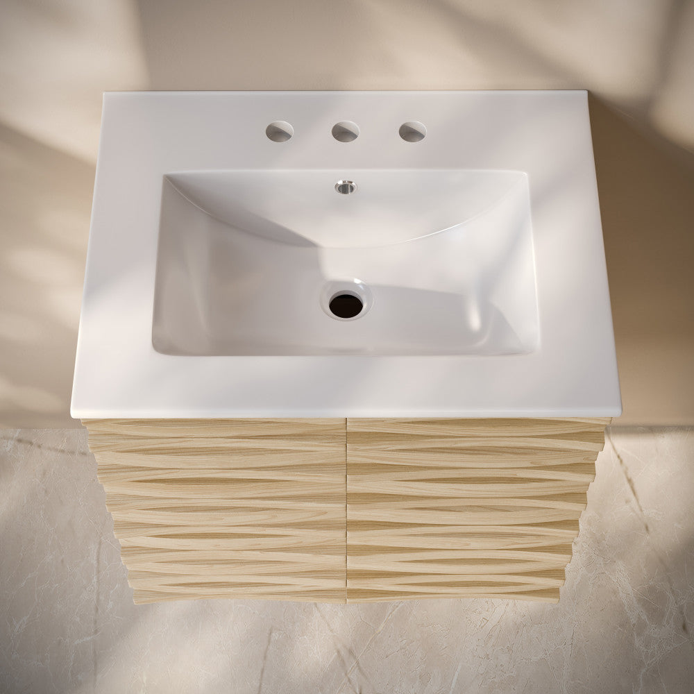 Natural Oak / White / 3-Hole Wide