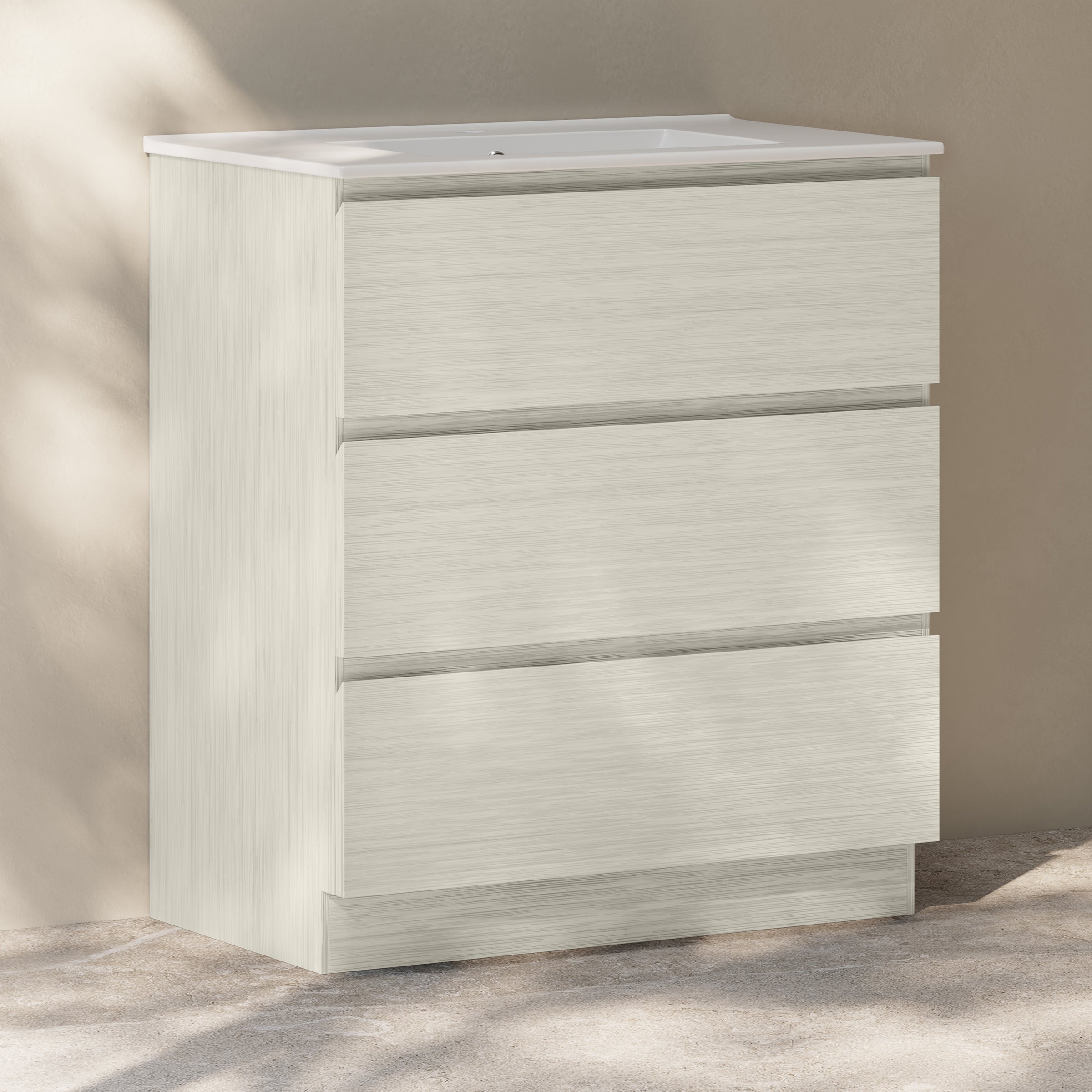 White Oak / Glossy White / 1-Hole