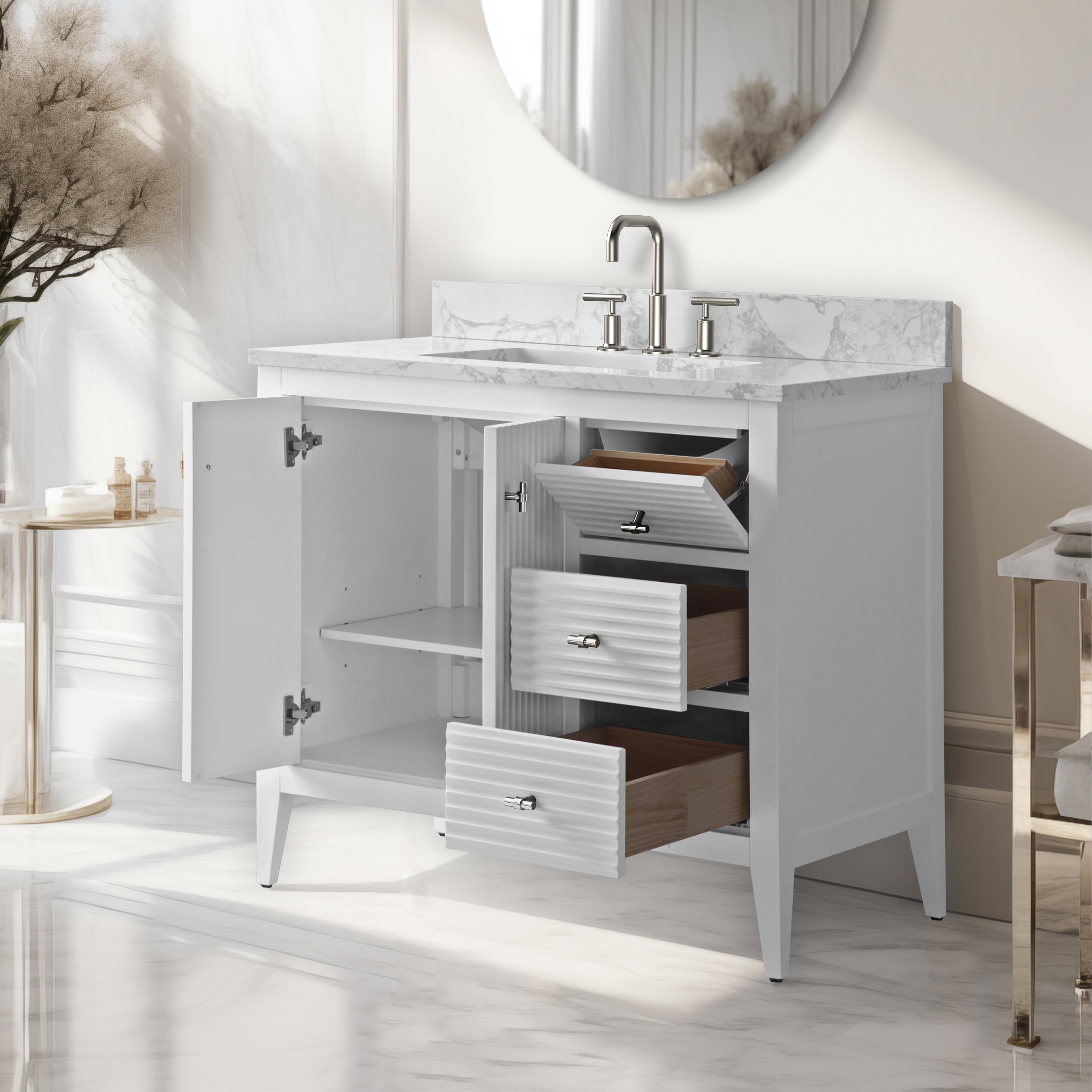 Linear White / Brushed Nickel