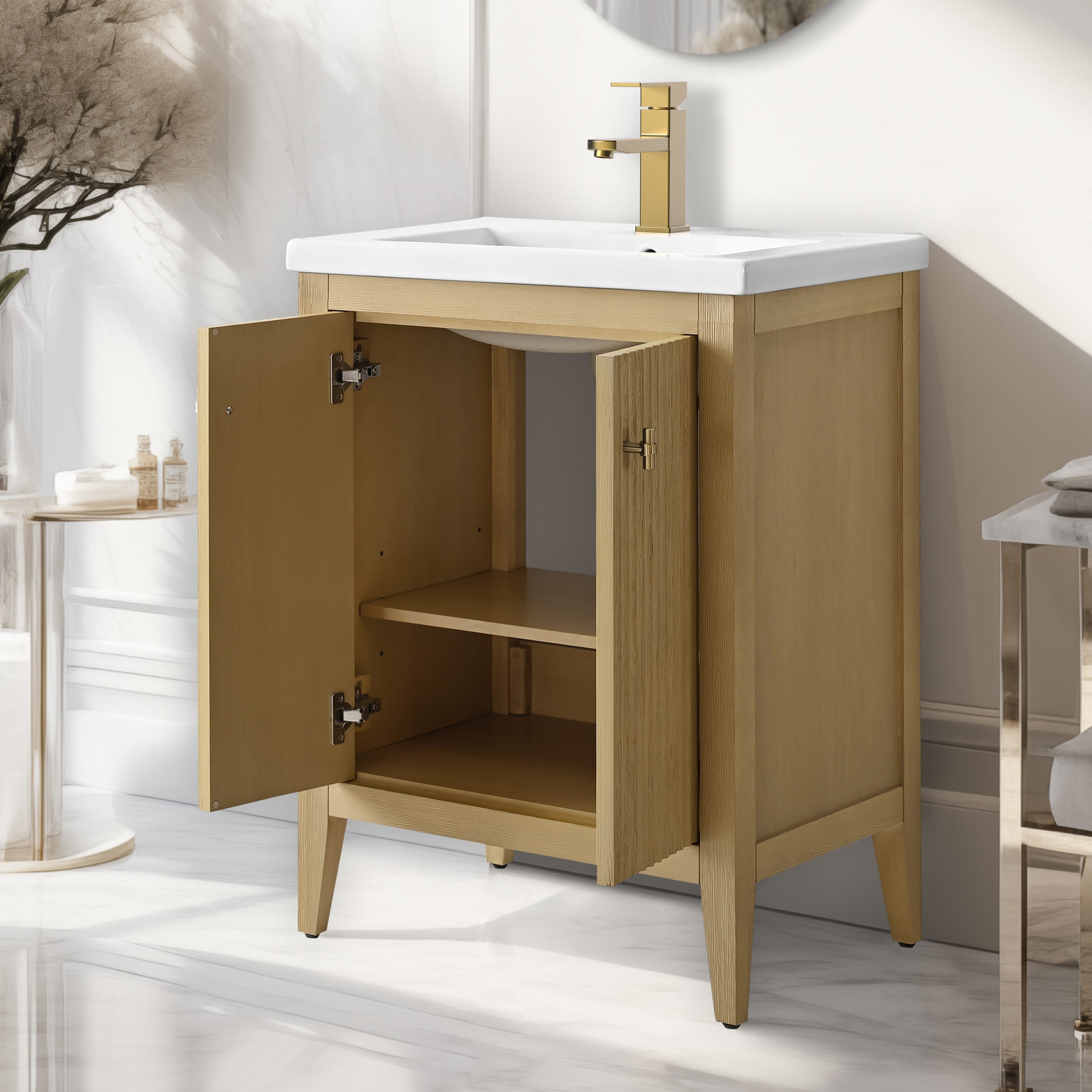 Linear Natural Oak / Golden Brushed