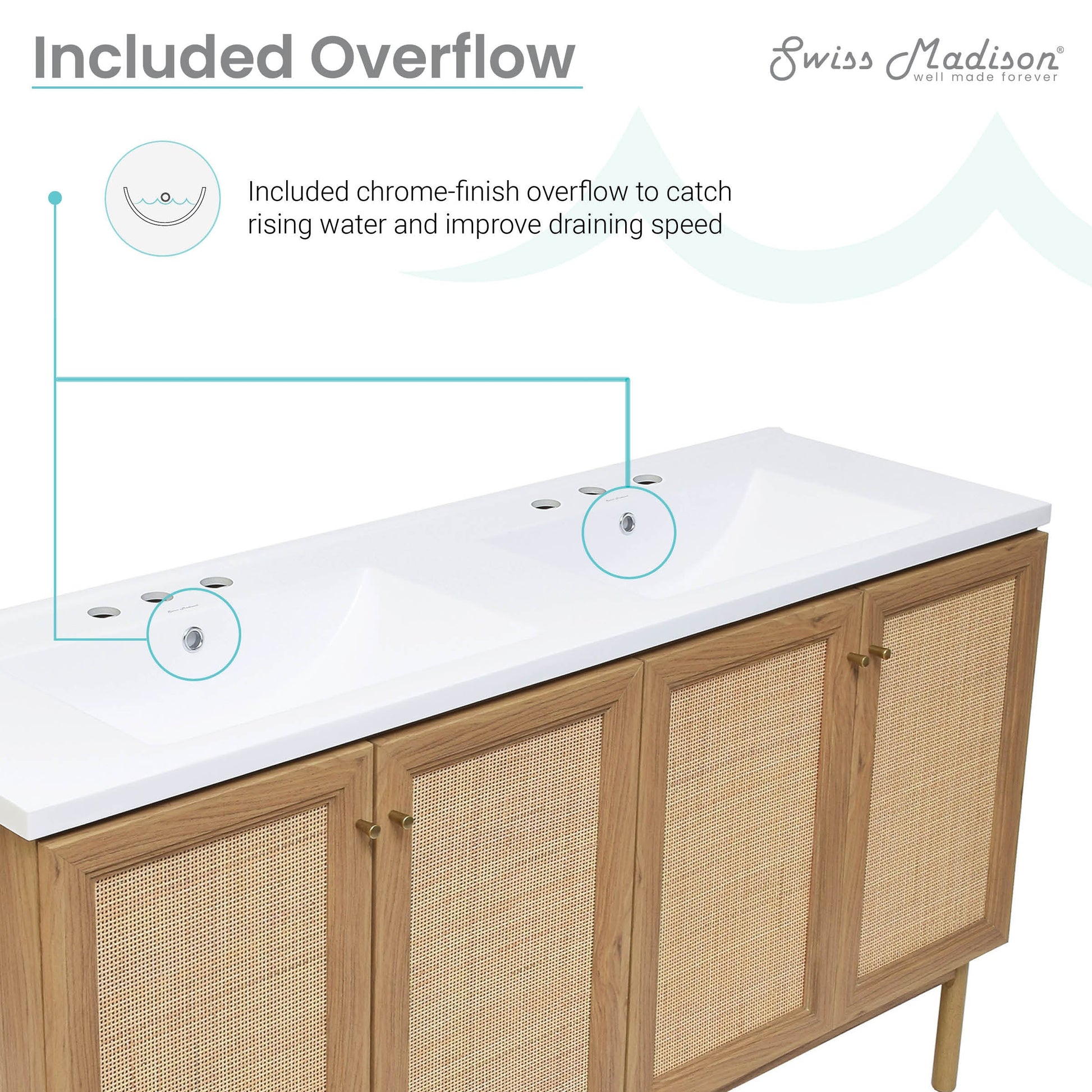 Golden Oak / White / 3-Hole