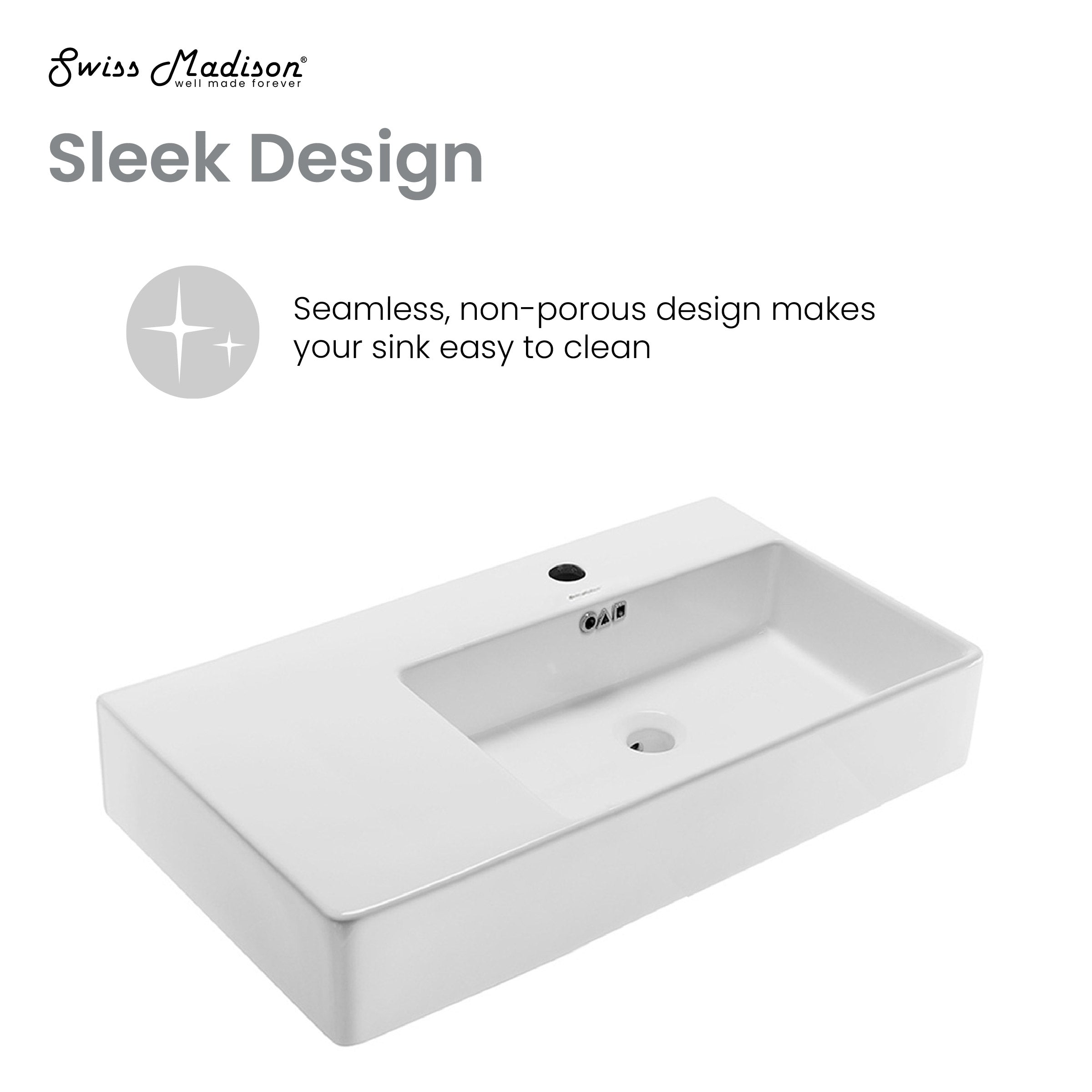 Glossy White / 1 Faucet Hole - Right