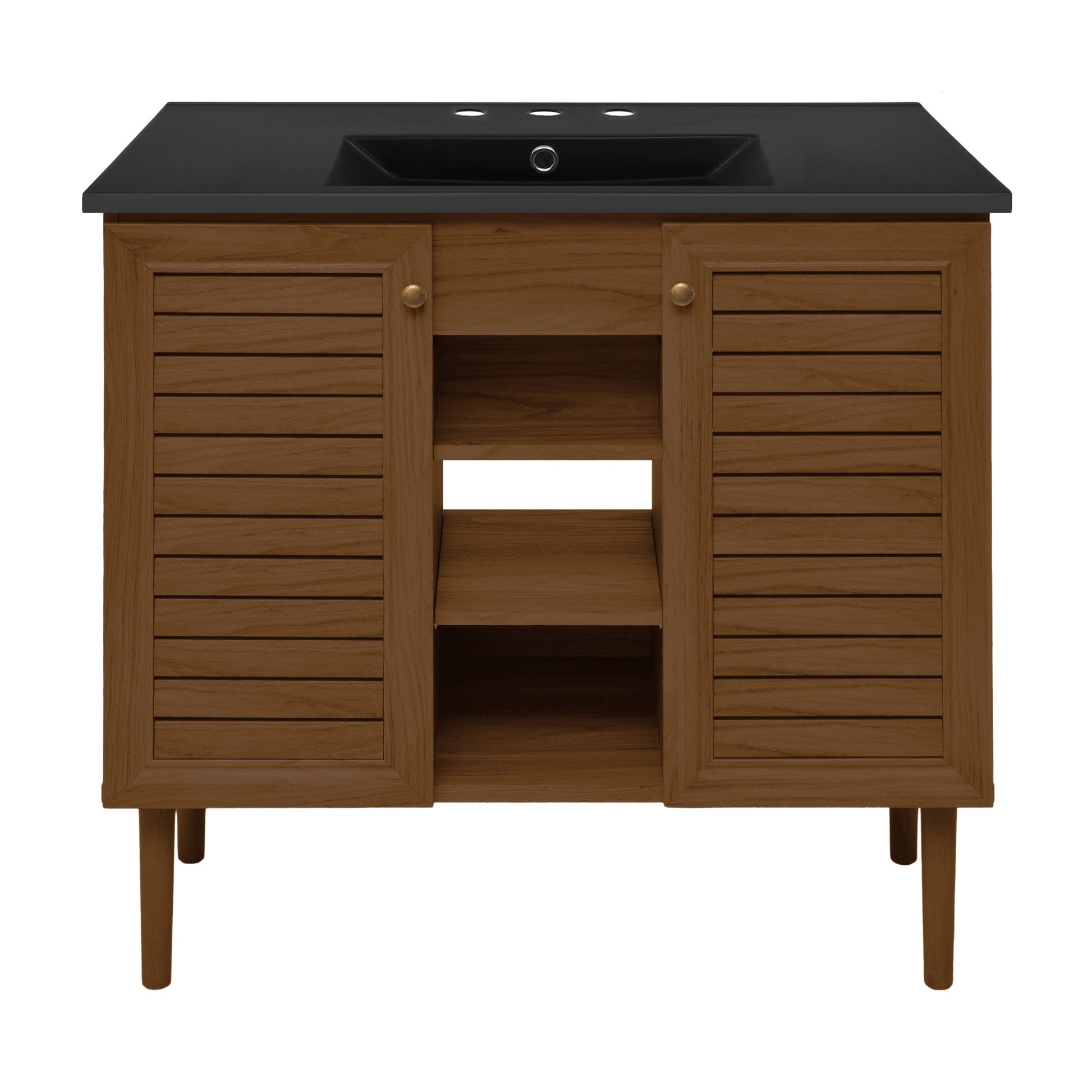 Brown Oak / Black / 3-Hole