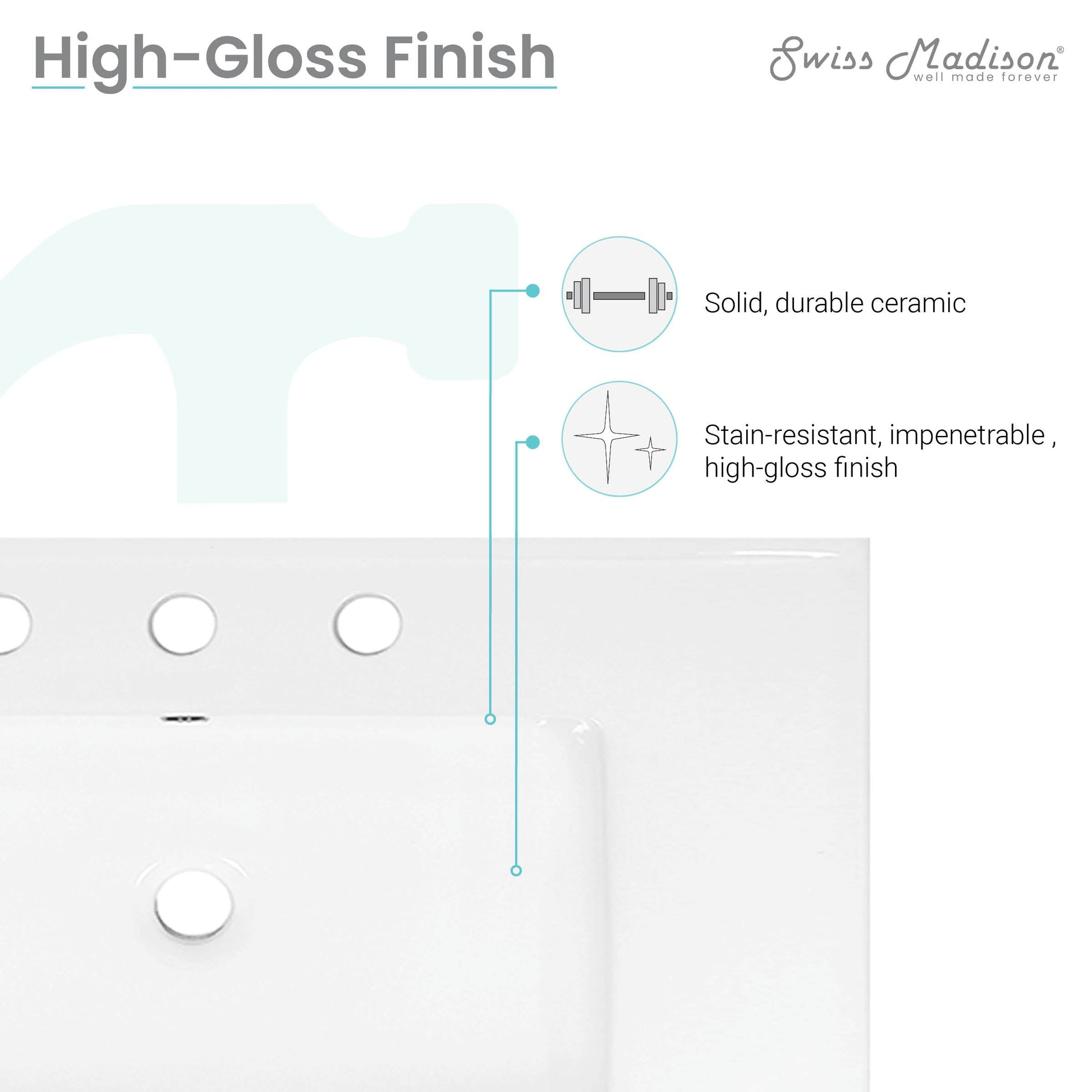 Glossy White / 3-Hole - Wide