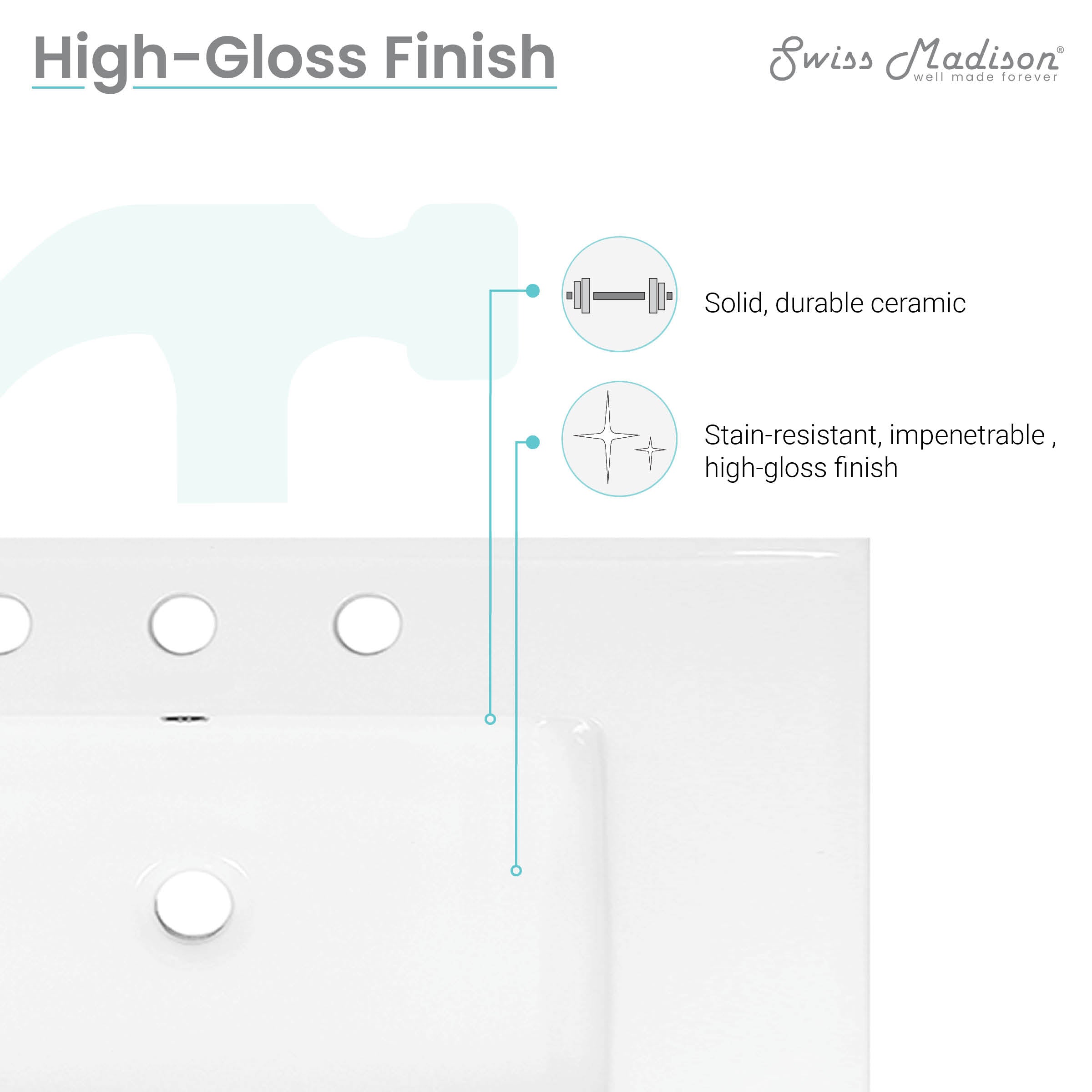 Glossy White / 3-Hole - Wide