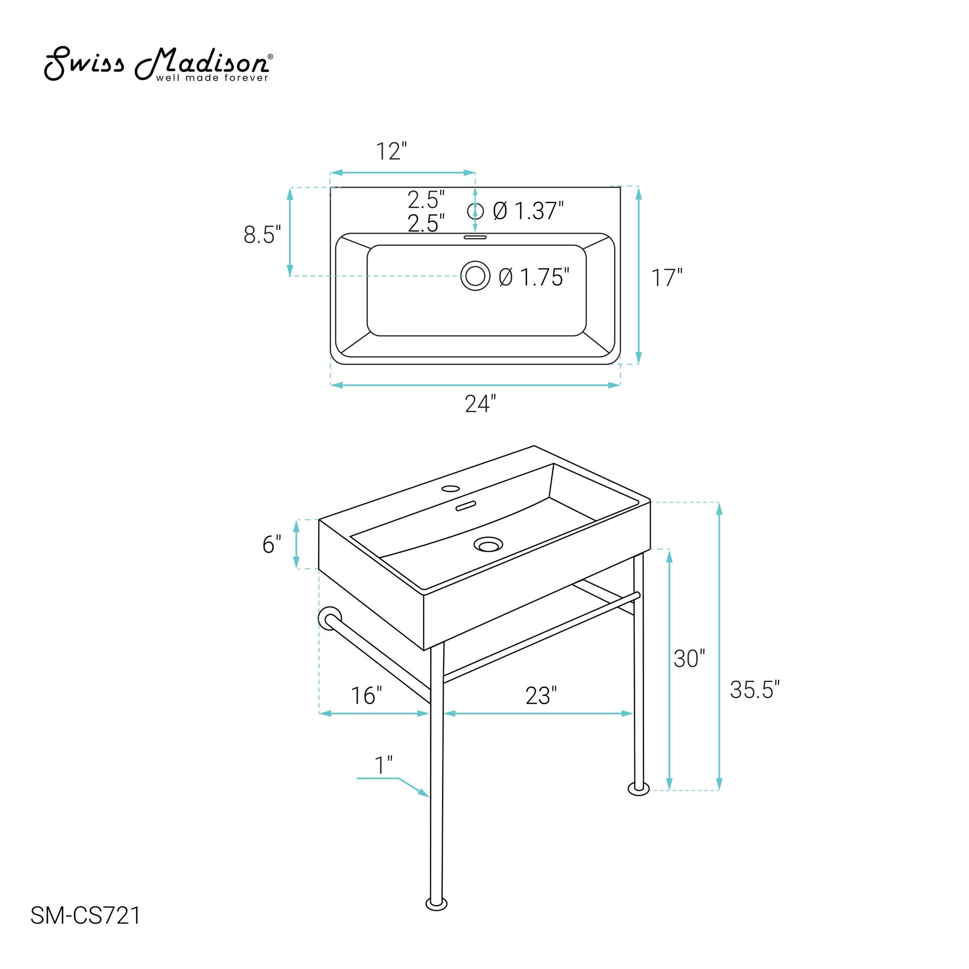 Gold / White / 1-Hole