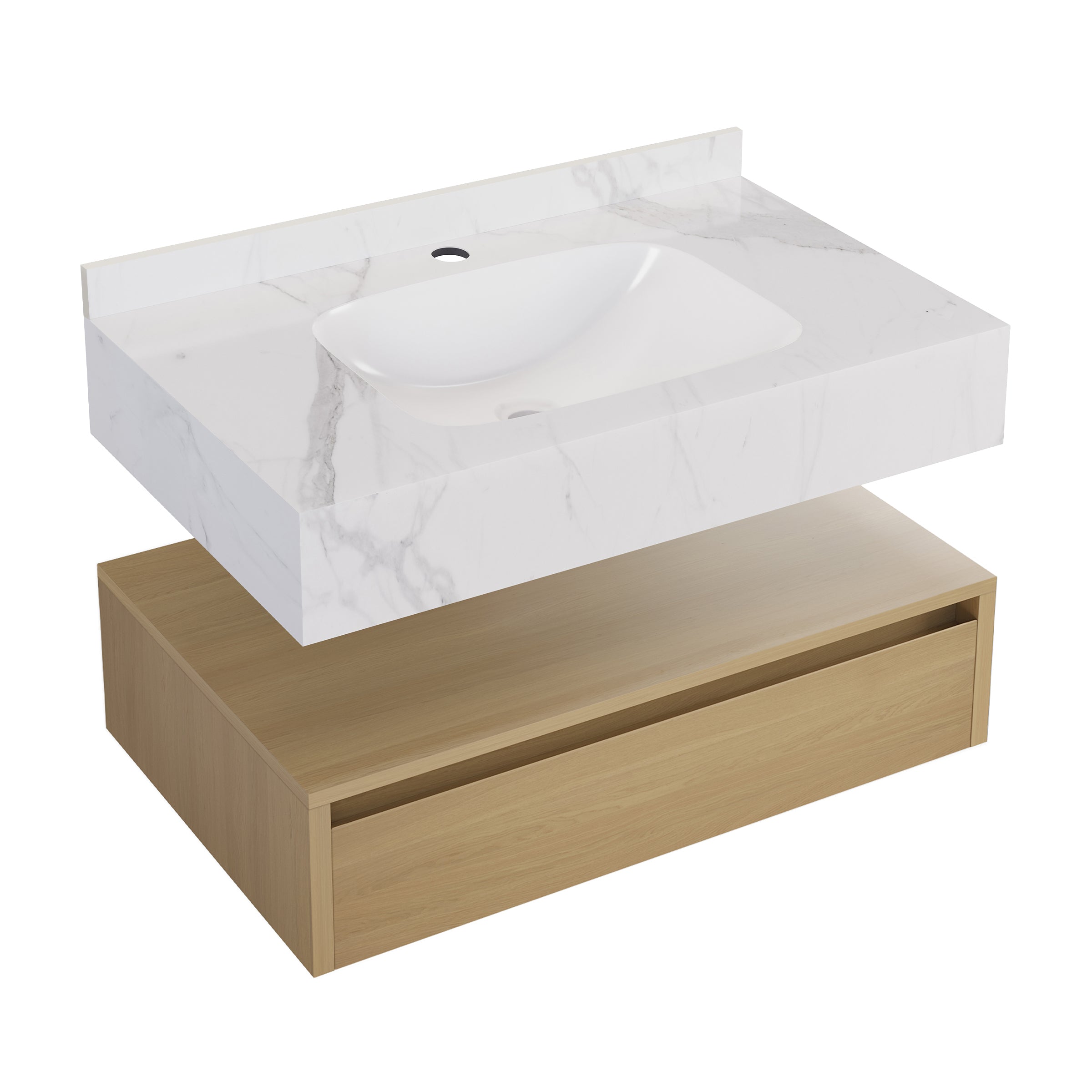 Natural Oak / White Marble