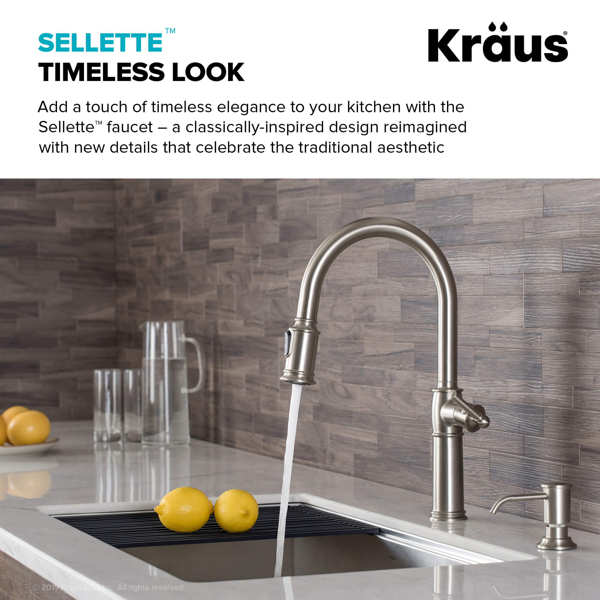 Kraus Sellette Single Handle Deck-mount Kitchen Faucet with Sprayer (Includes Deck Plate) (Includes Soap Dispenser)