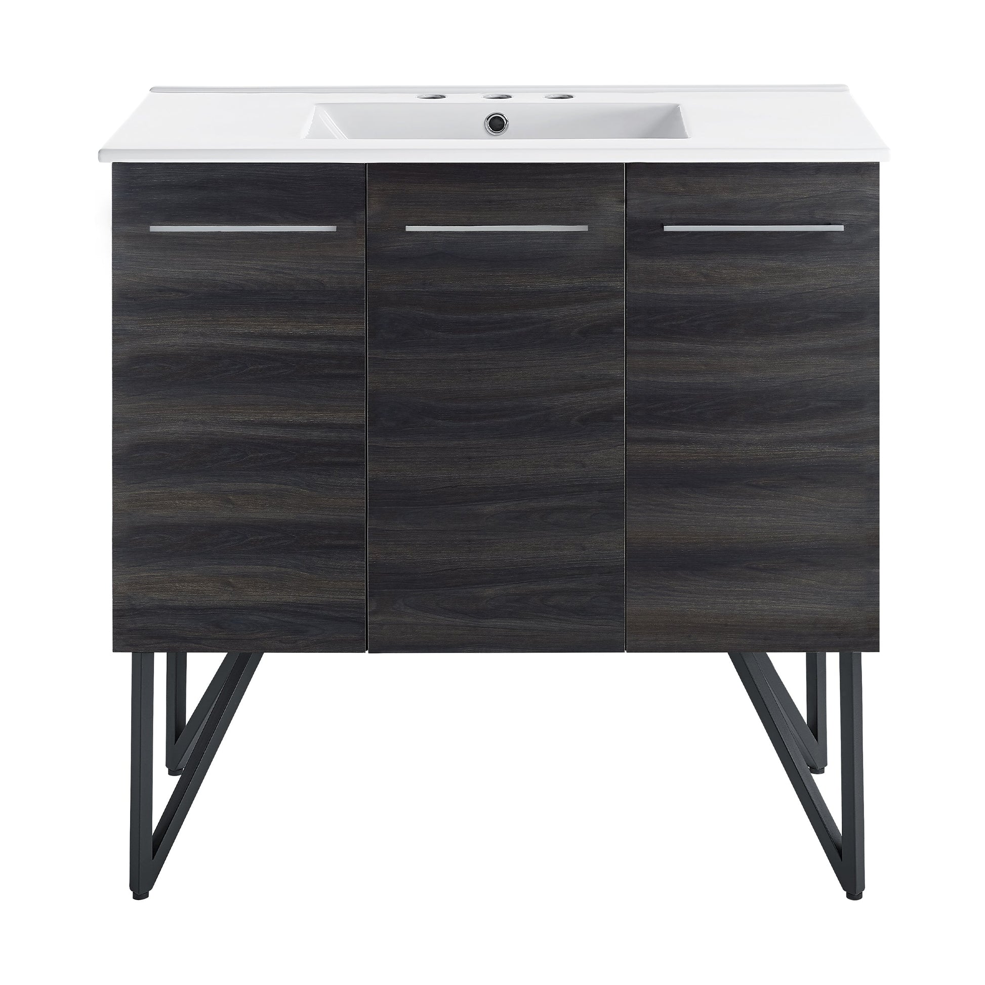 Black Walnut / White / 3-Hole