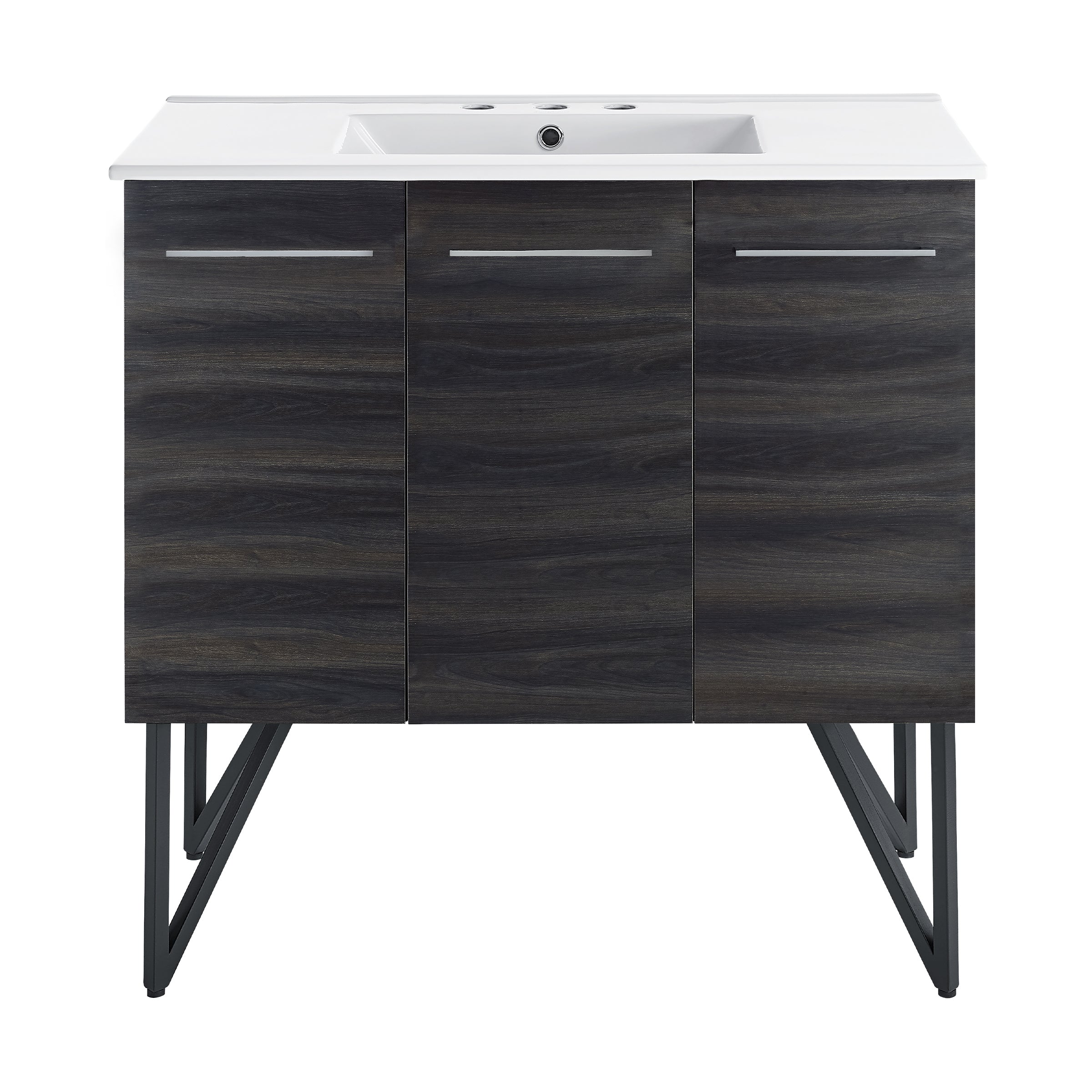 Black Walnut / White / 3-Hole