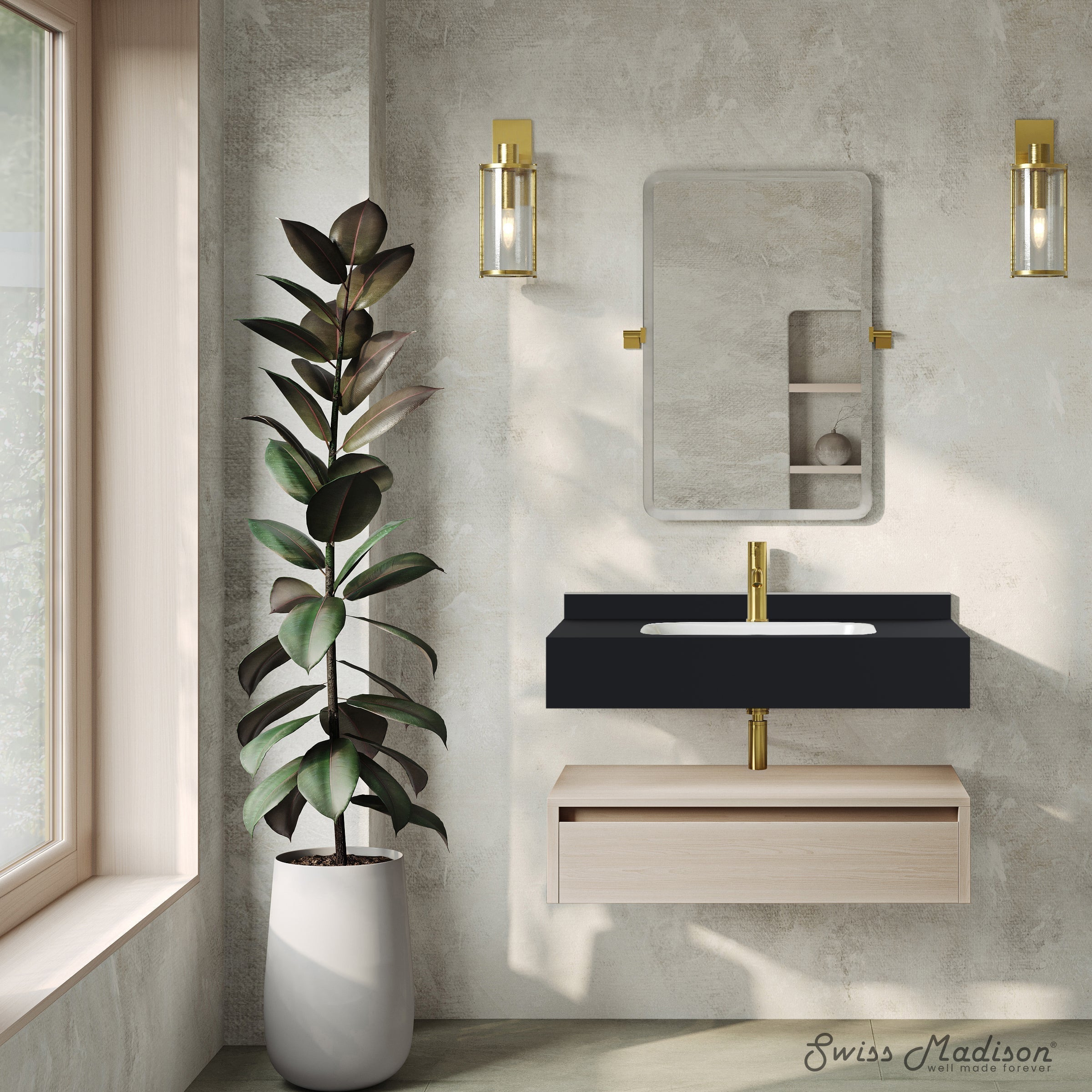 White Oak / Black Marquina