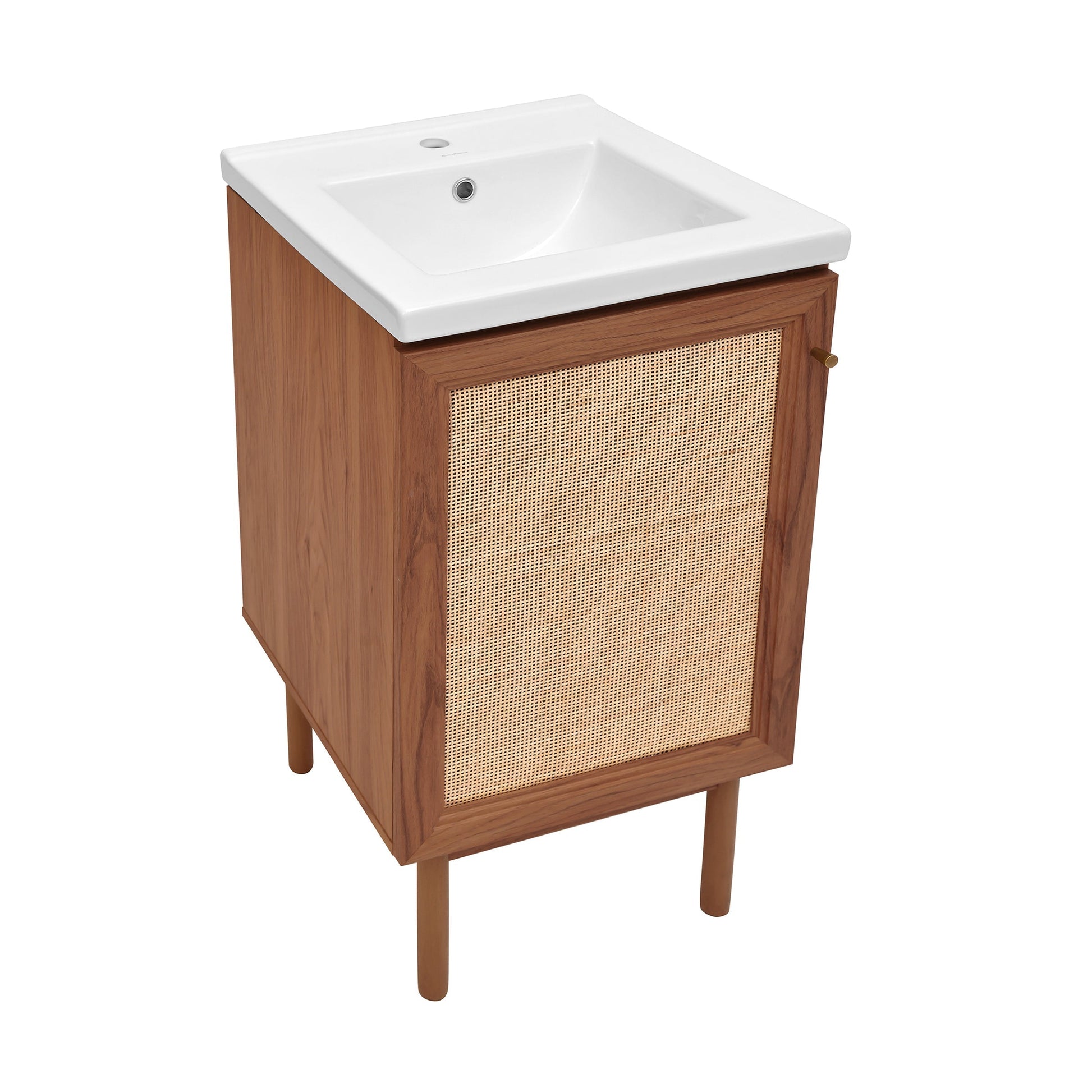 Brown Oak / White / 1-Hole