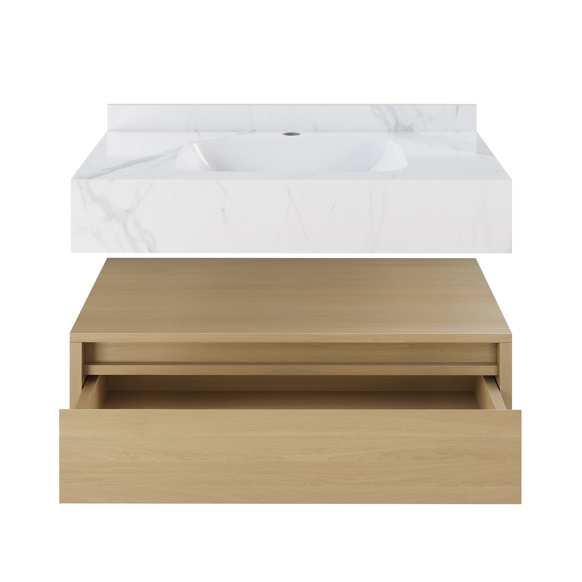 Natural Oak / White Marble
