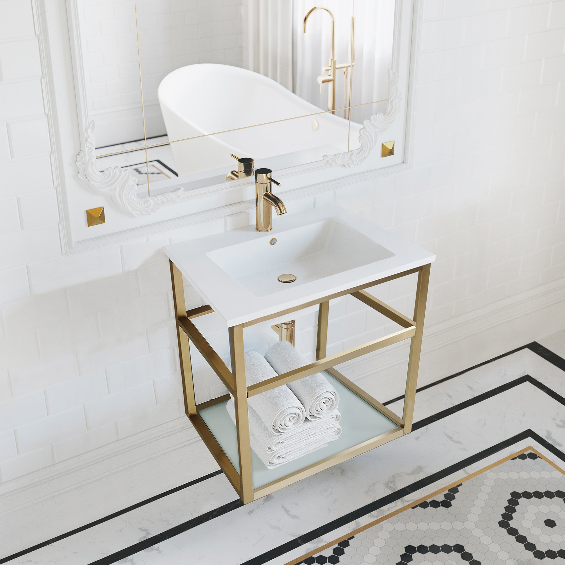Gold / White / 1-Hole