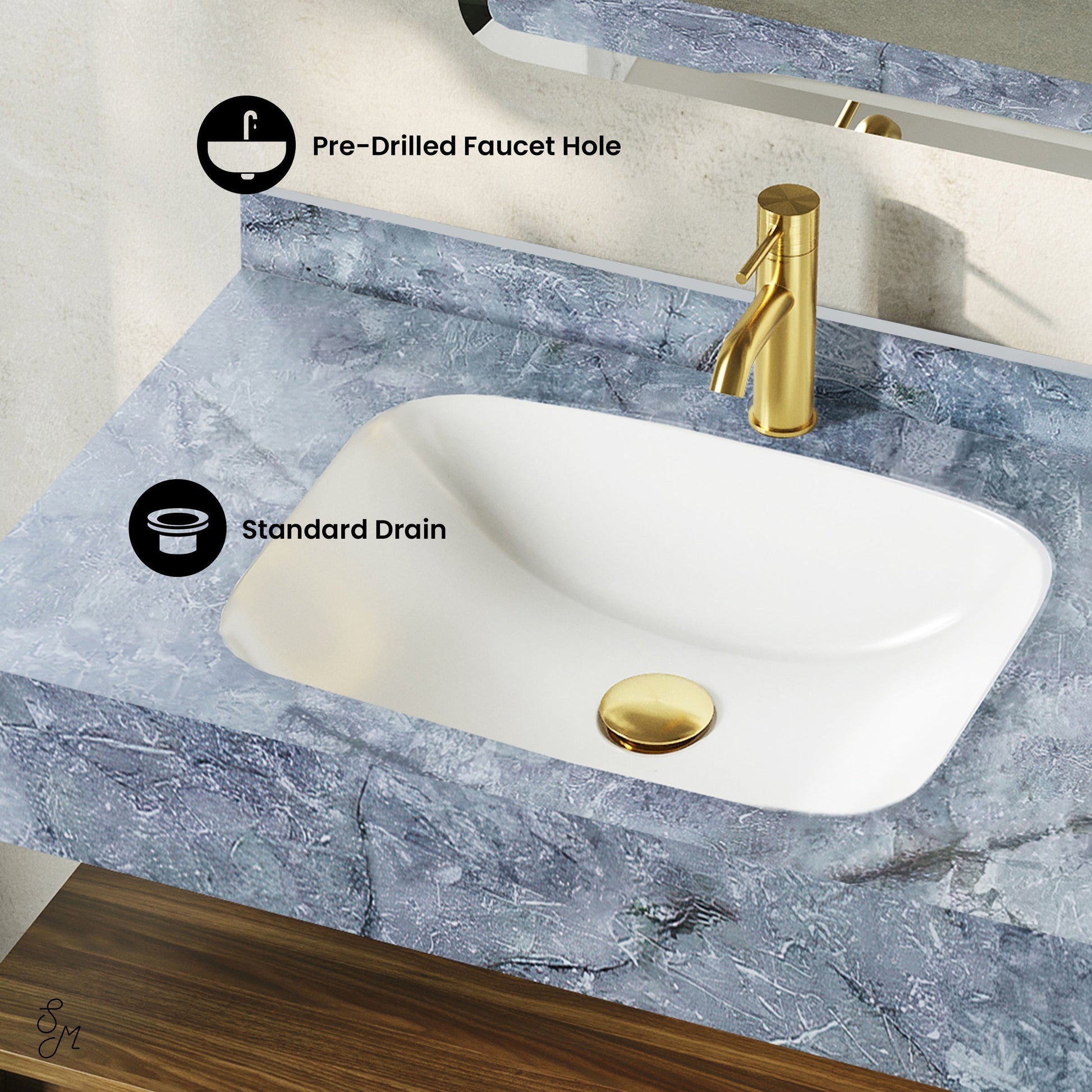 Brown Oak / Blue Celeste
