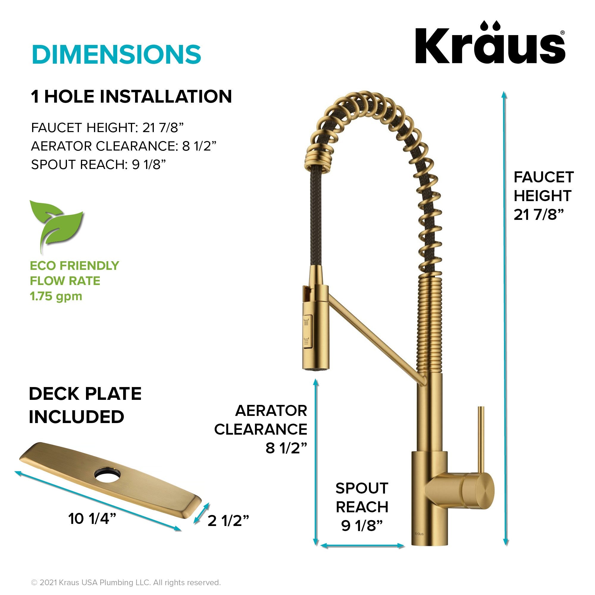 Brushed Brass / Pull Down / Yes