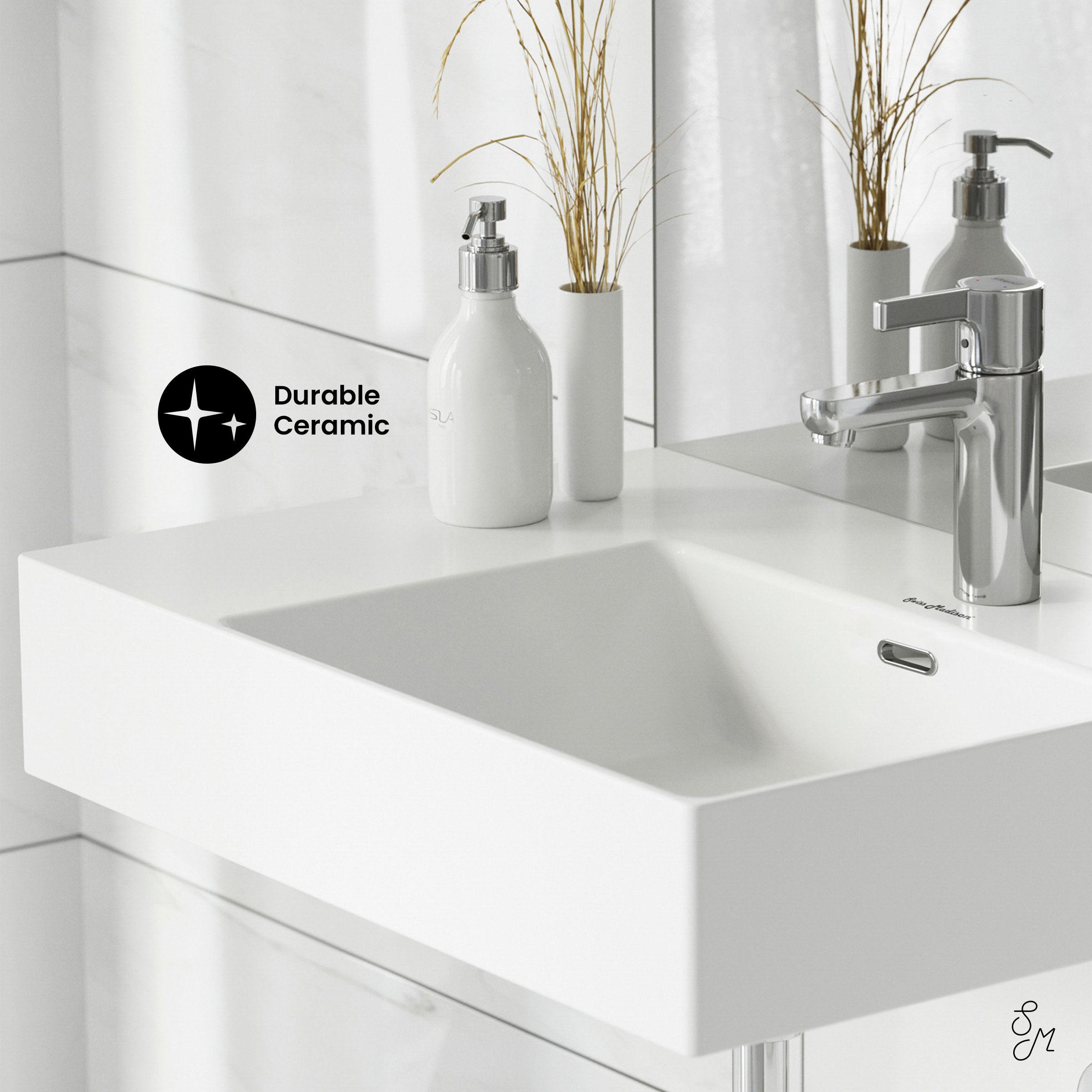 Glossy White / 1-Hole / Right