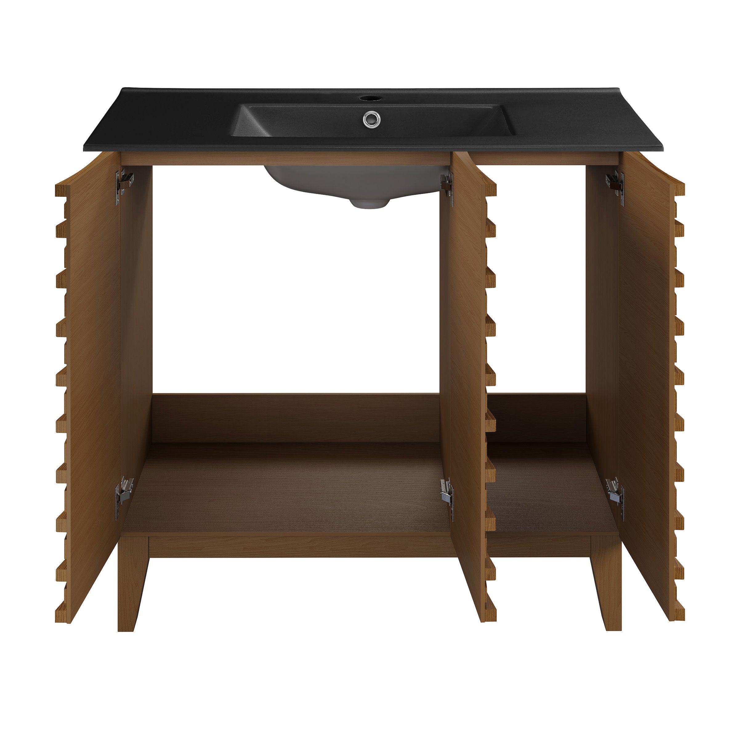 Brown Oak / Matte Black / 1-Hole