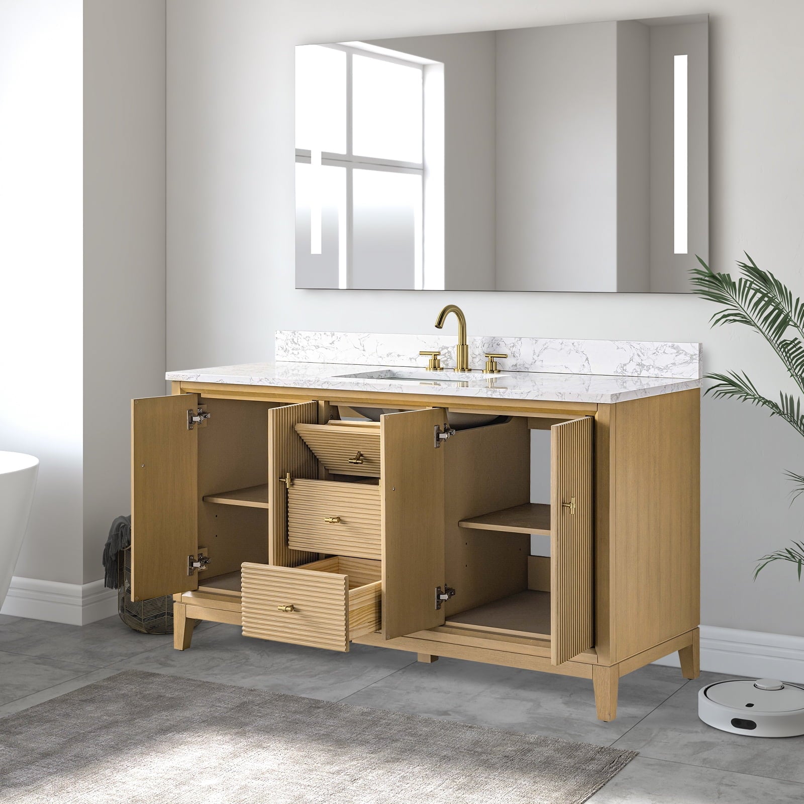 Linear Natural Oak / Golden Brushed