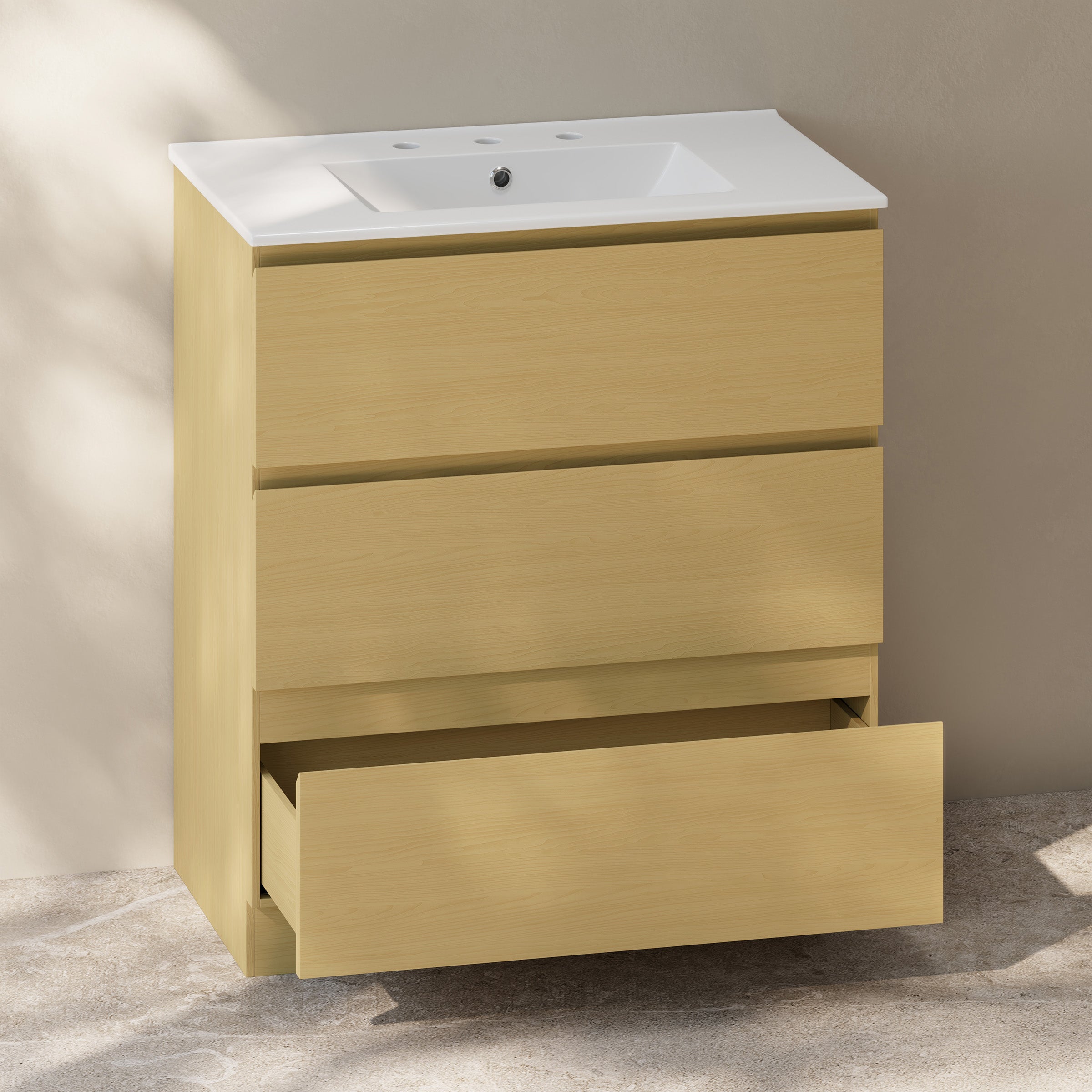 Natural Oak / Glossy White / 3-Hole