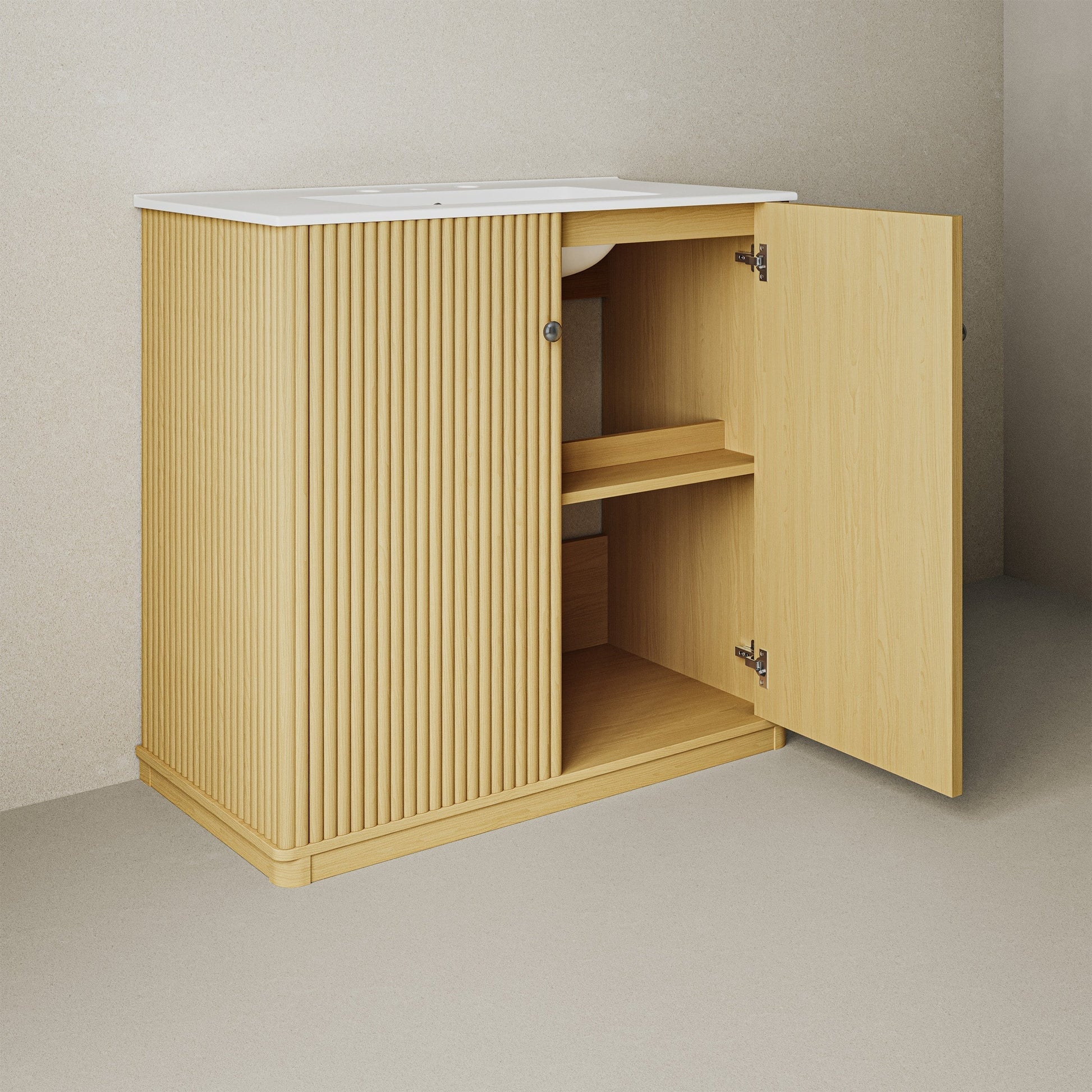 Natural Oak / White / 3-Hole