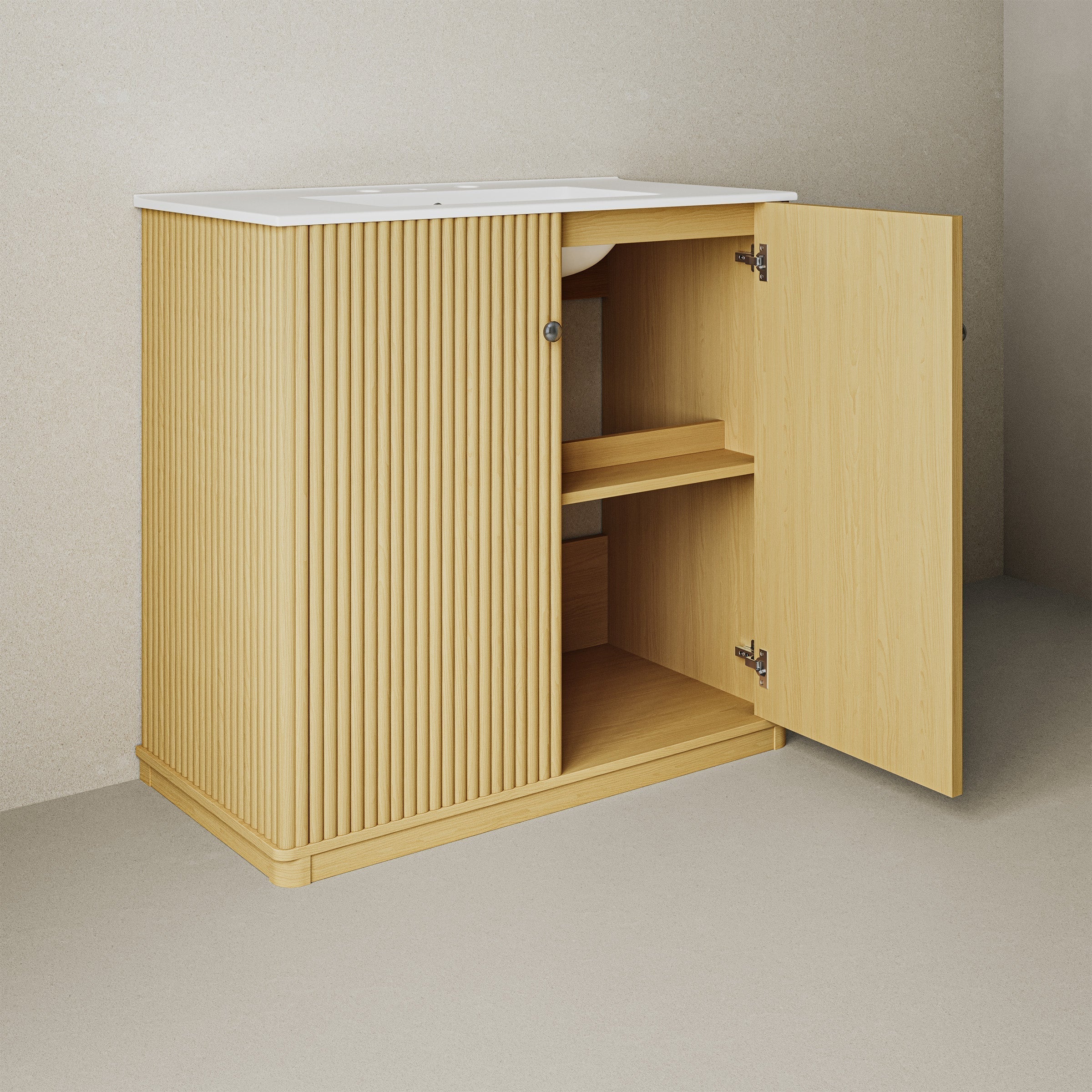 Natural Oak / White / 3-Hole