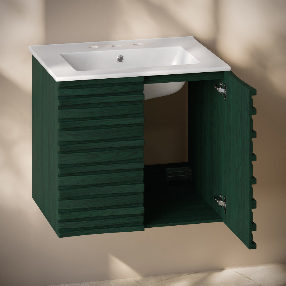 Green Oak / White / 3-Hole Wide