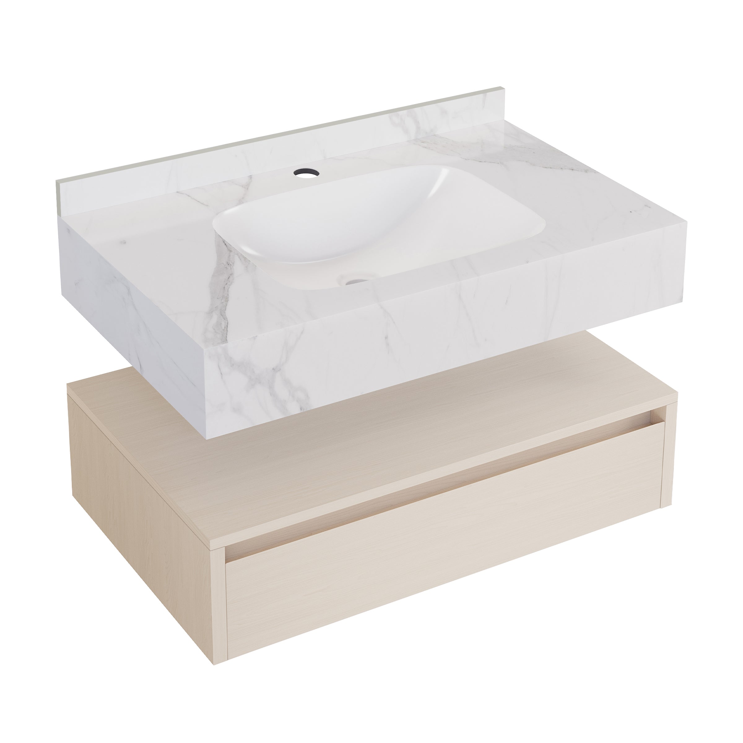 White Oak / White Marble
