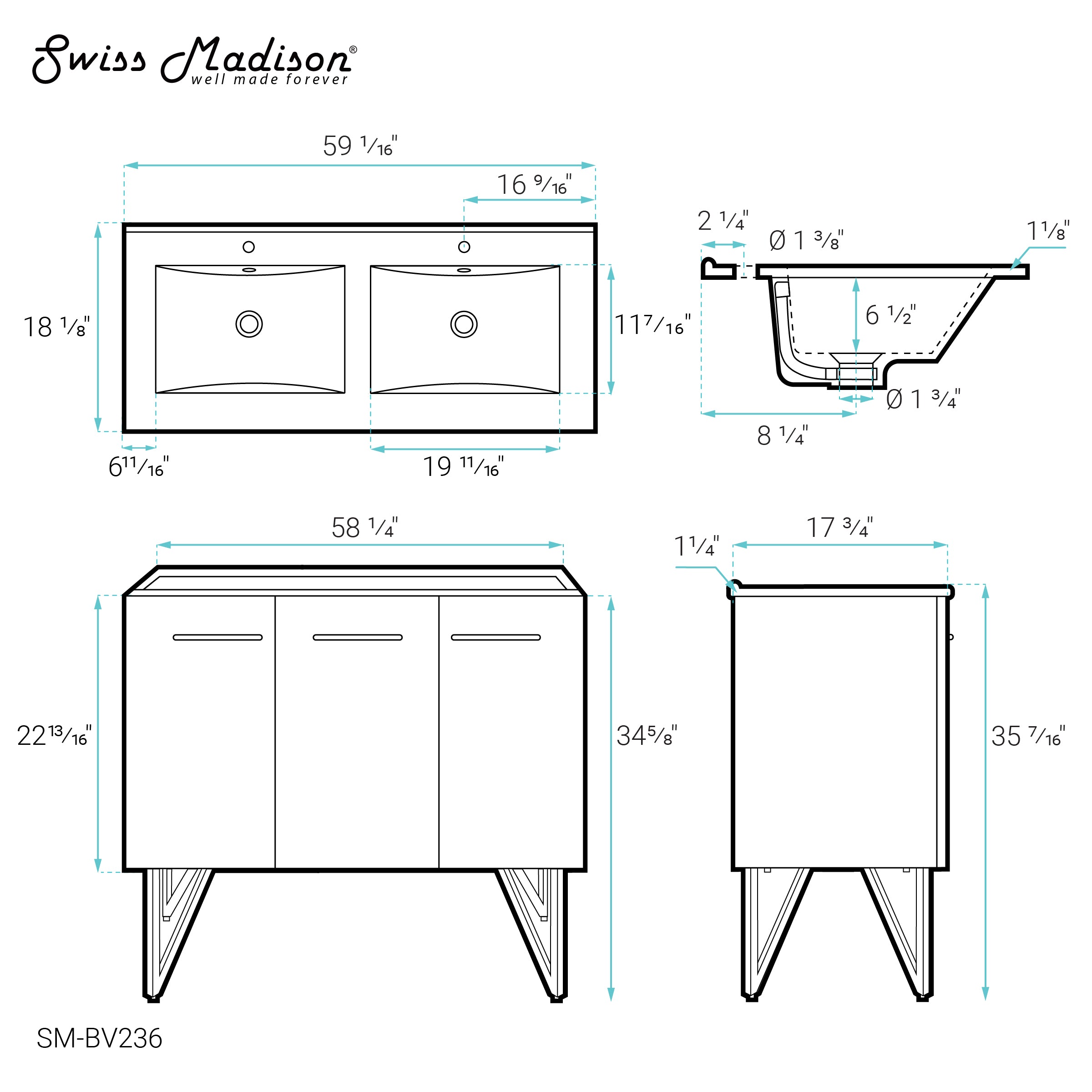 Gray / White / 1-Hole