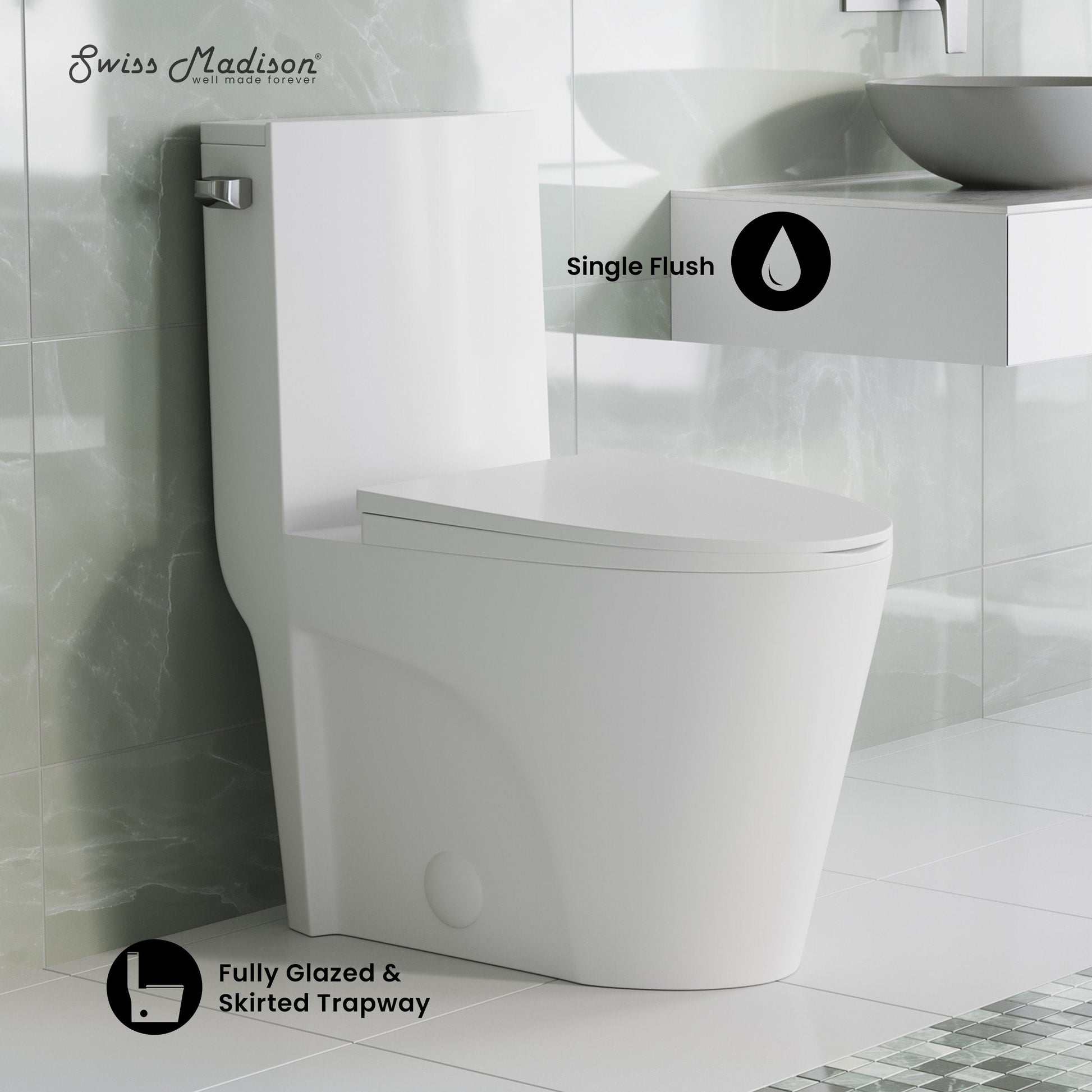 Glossy White / Single - Left