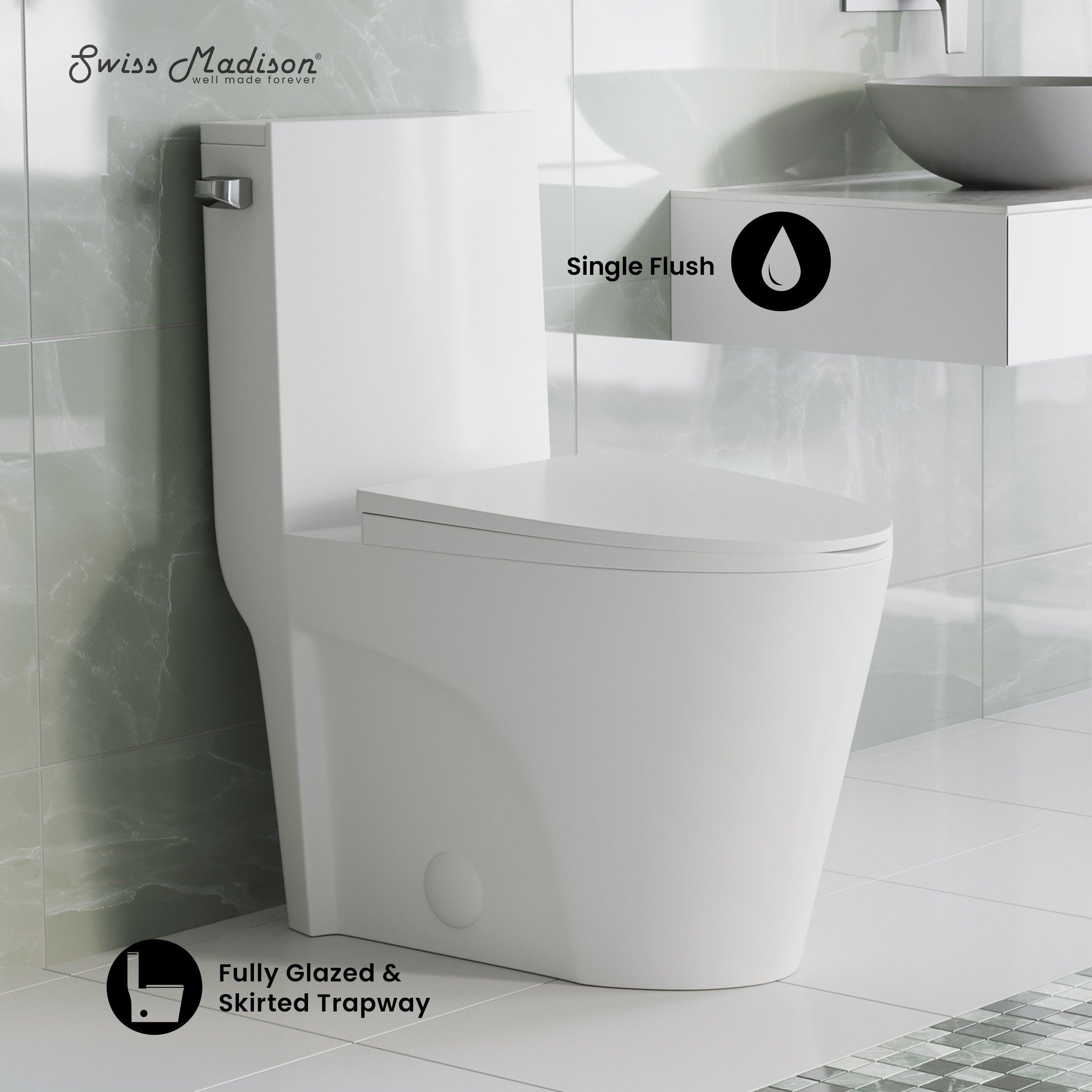 Glossy White / Single - Left