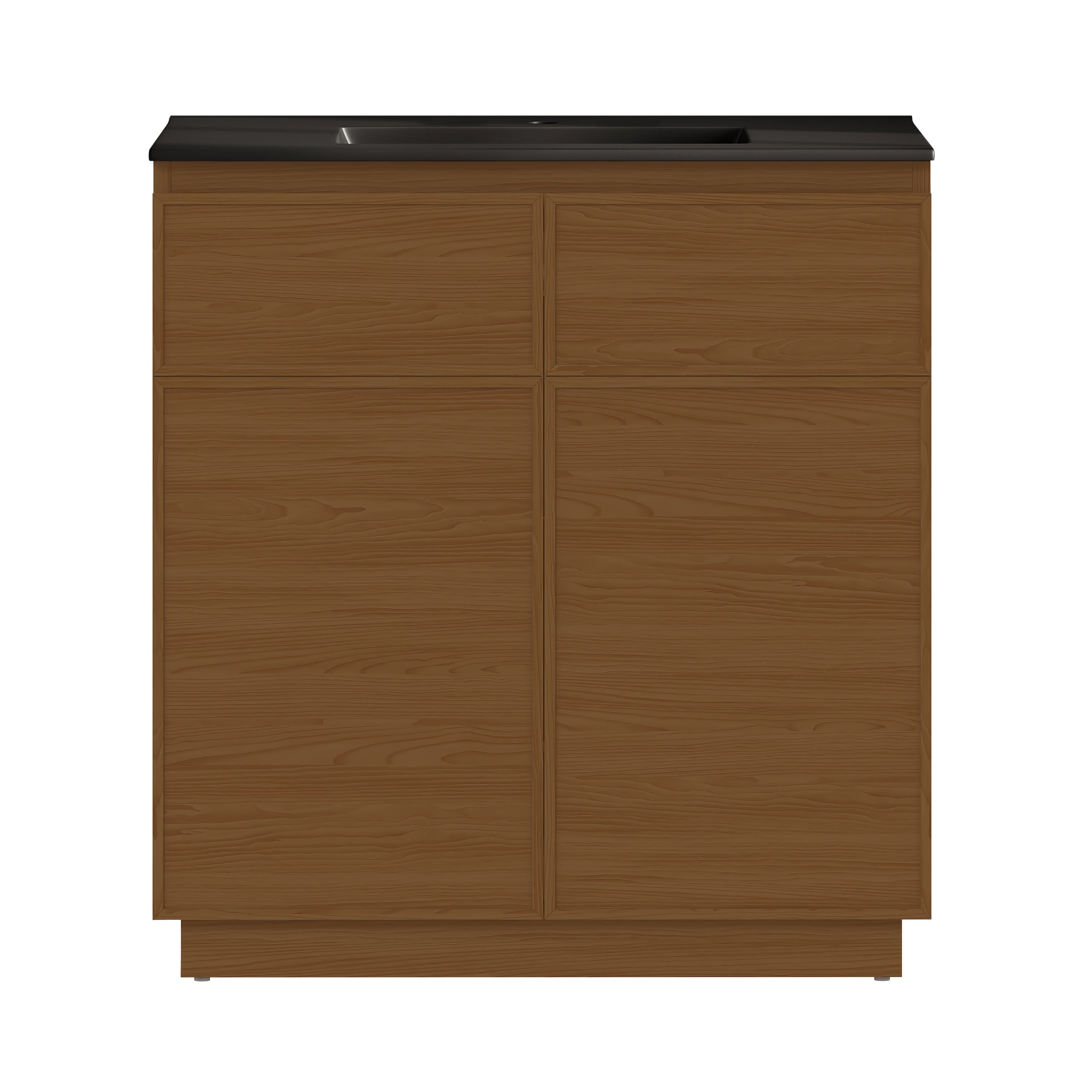Brown Oak / Black / 1-Hole