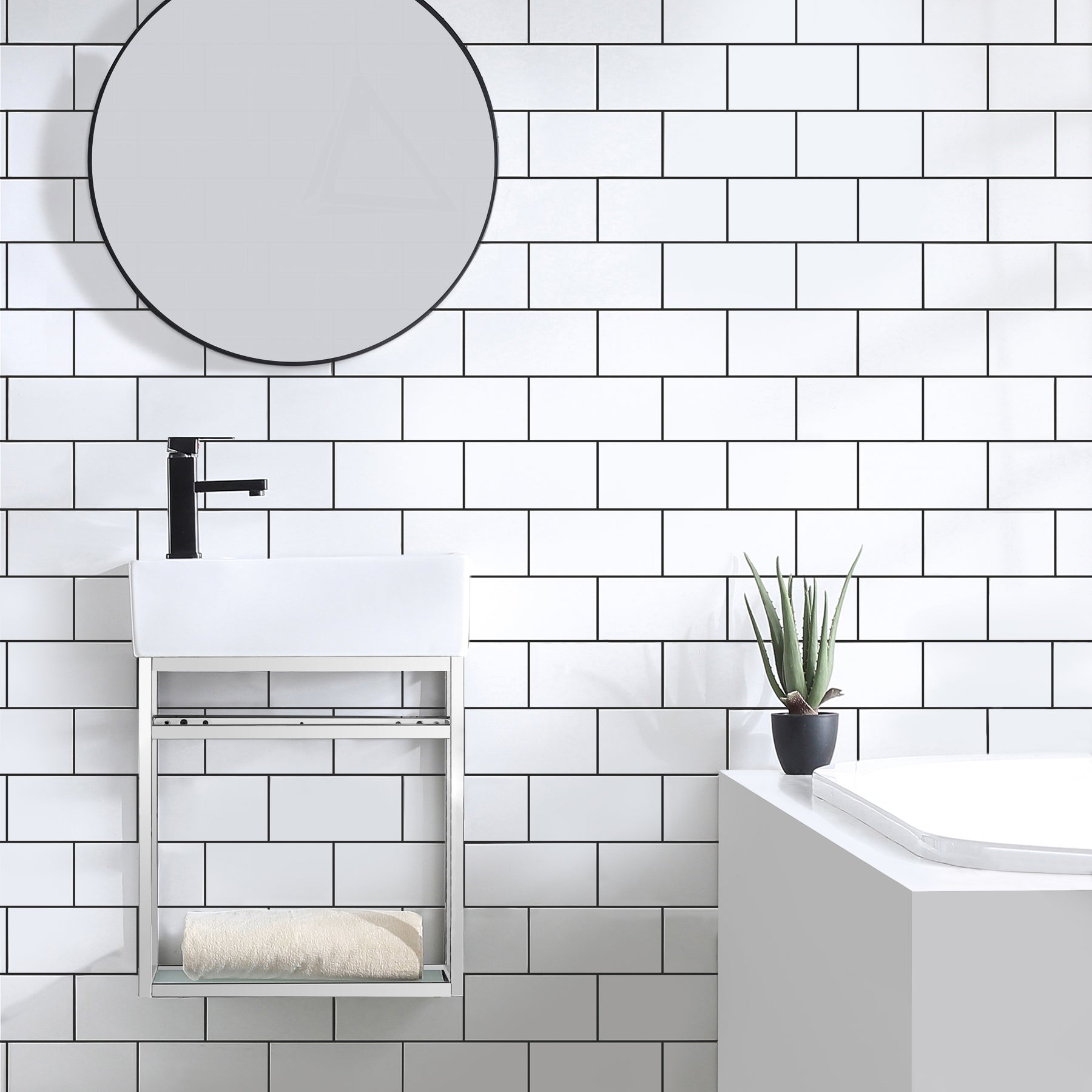 Chrome / White / 1-Hole