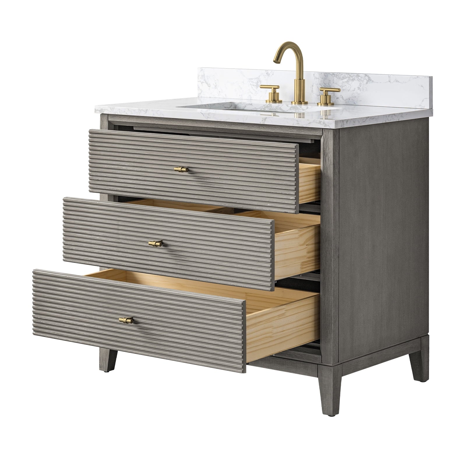 Linear Driftwood Gray / Golden Brushed