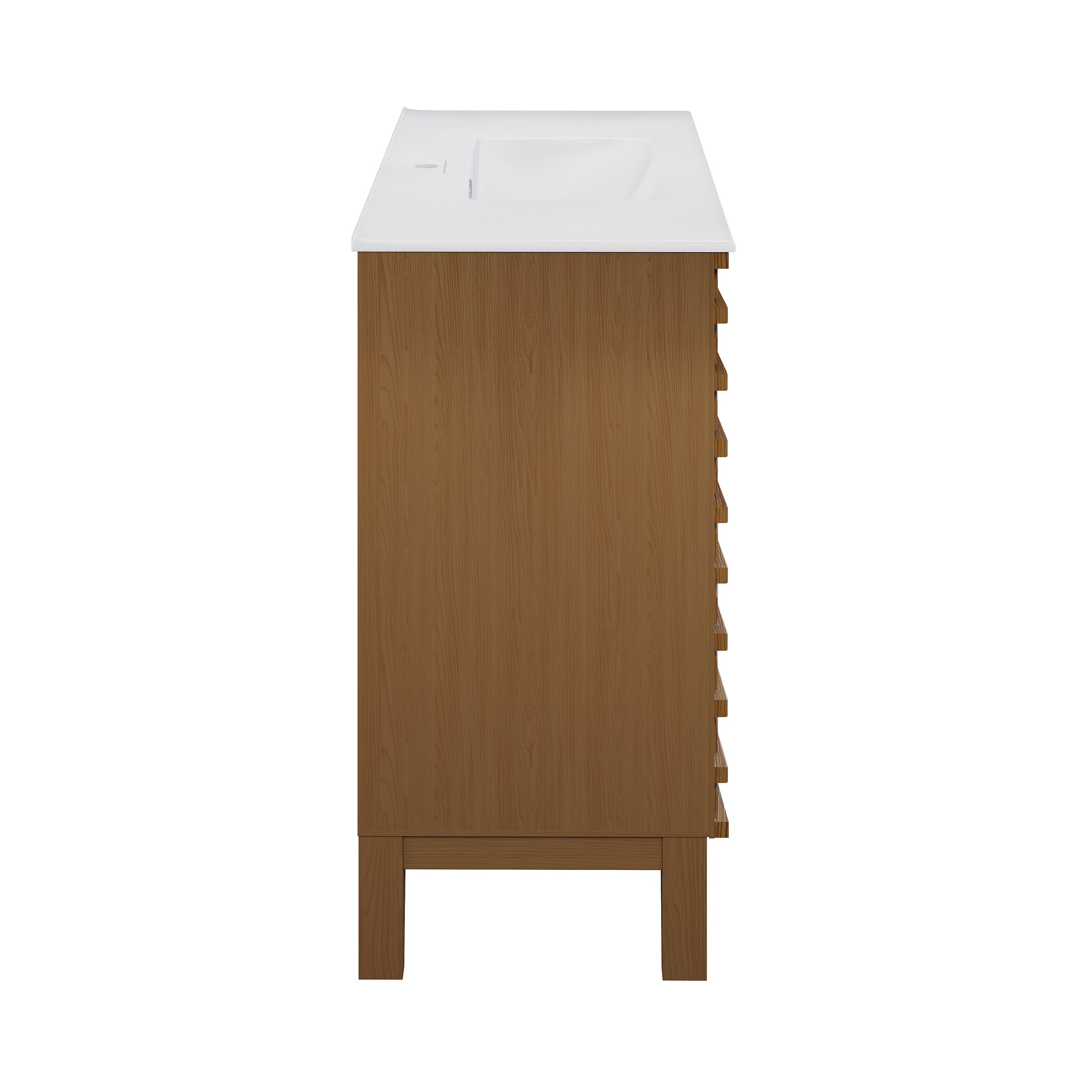 Brown Oak / White / 1-Hole