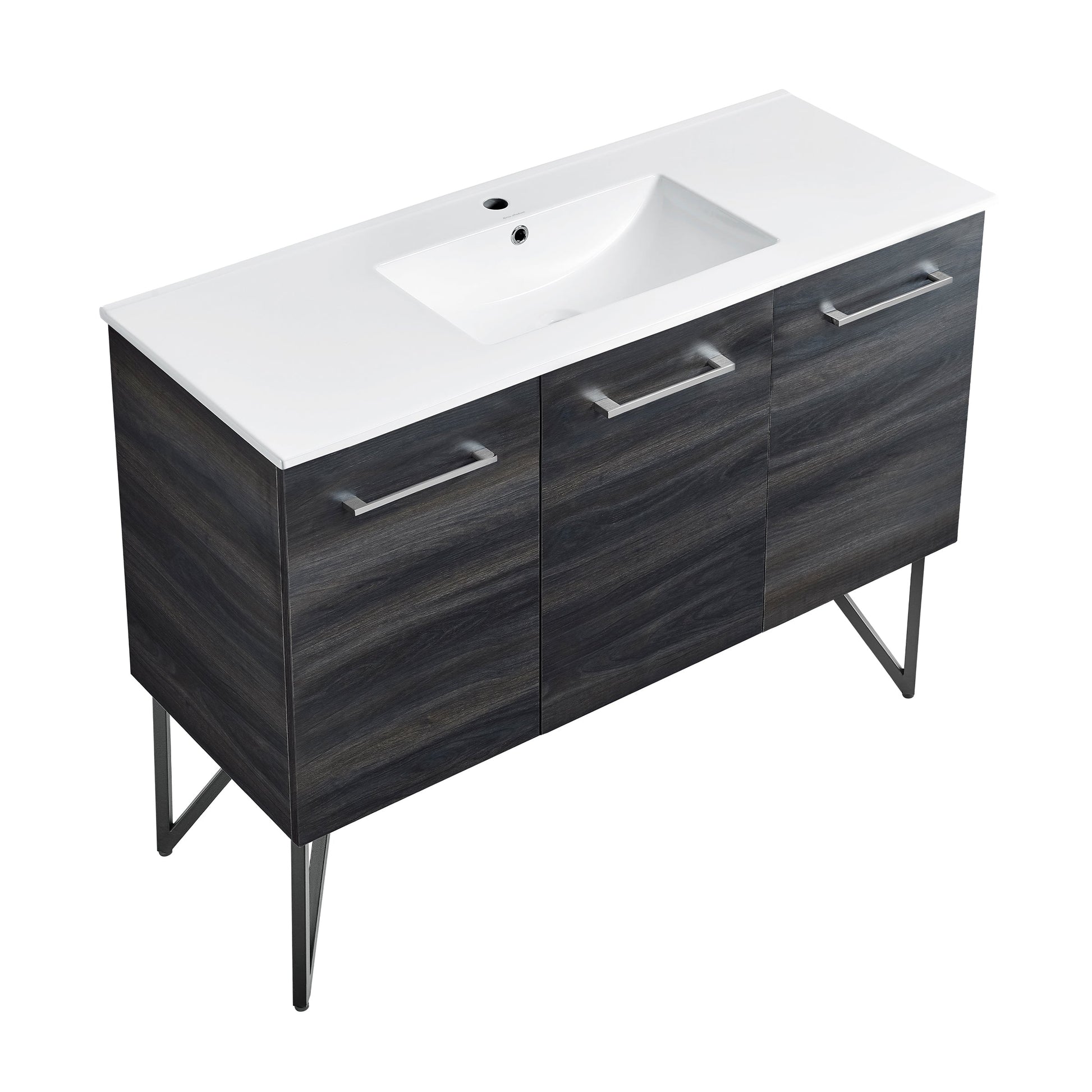 Black Walnut / White / 1-Hole