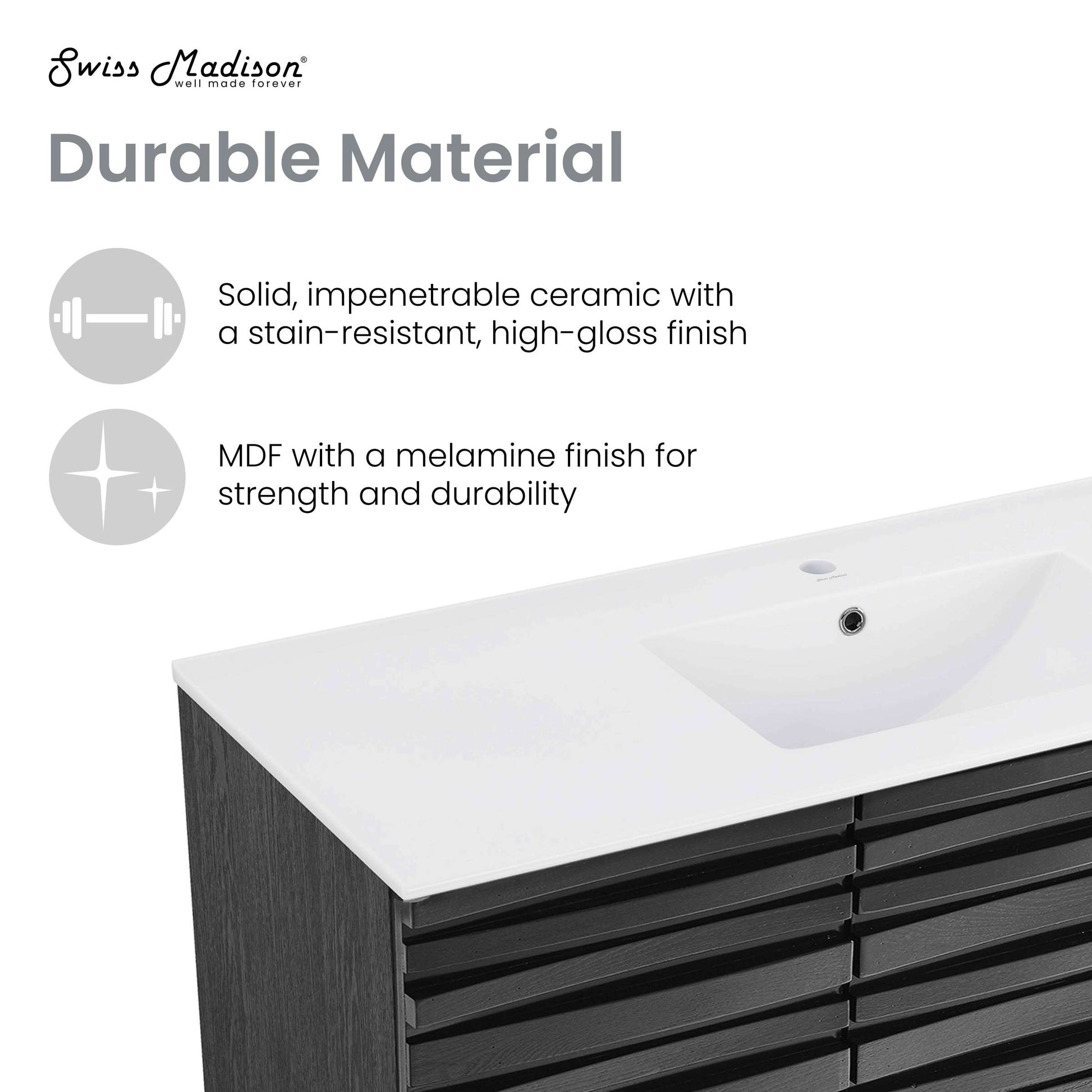 Black Oak / Glossy White / 1-Hole
