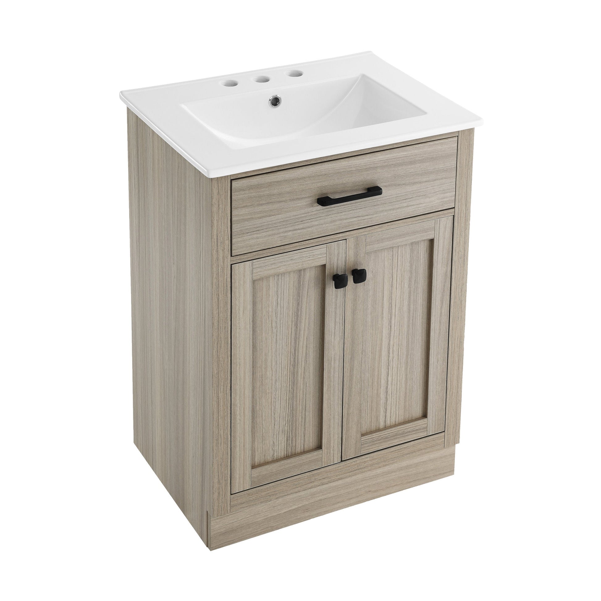 Weathered Oak / White / 3-Hole