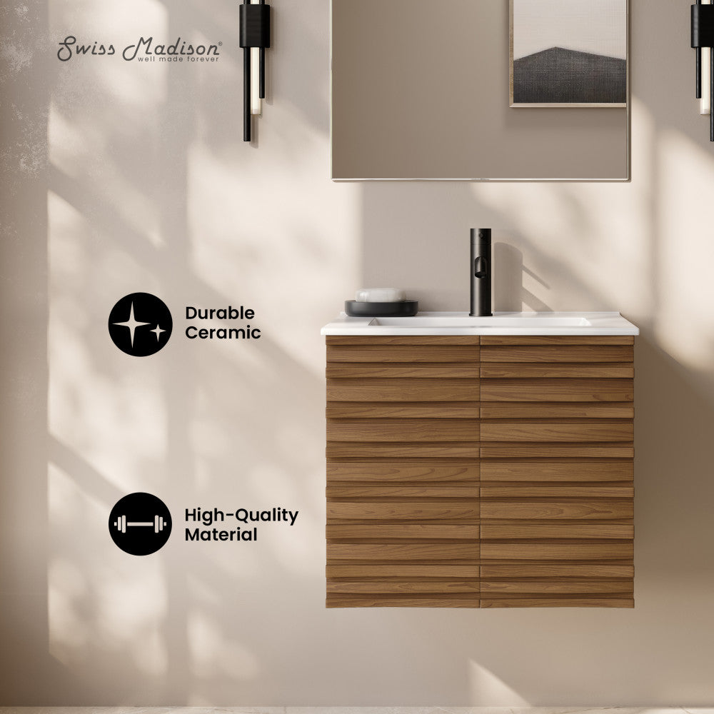 Brown Oak / White / 1-Hole