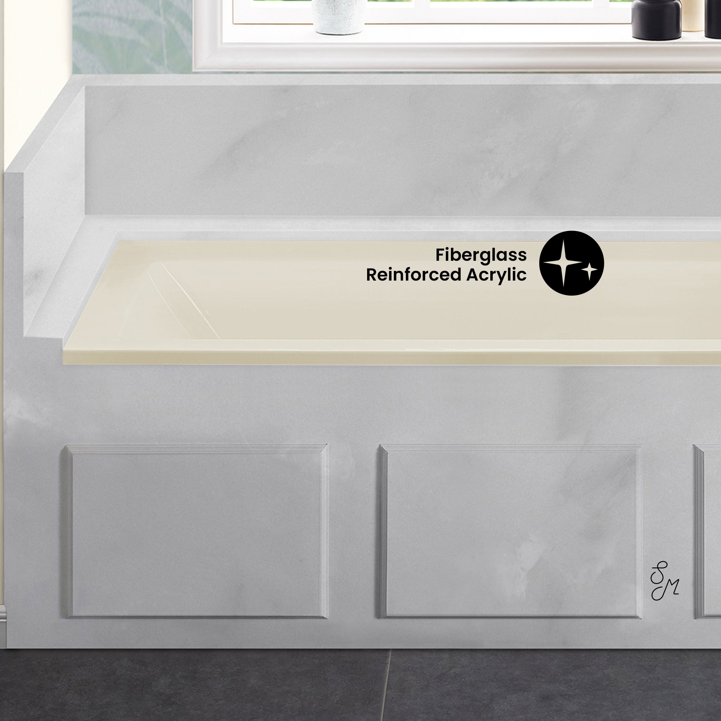 Glossy Bisque / Alcove - No Apron / Right