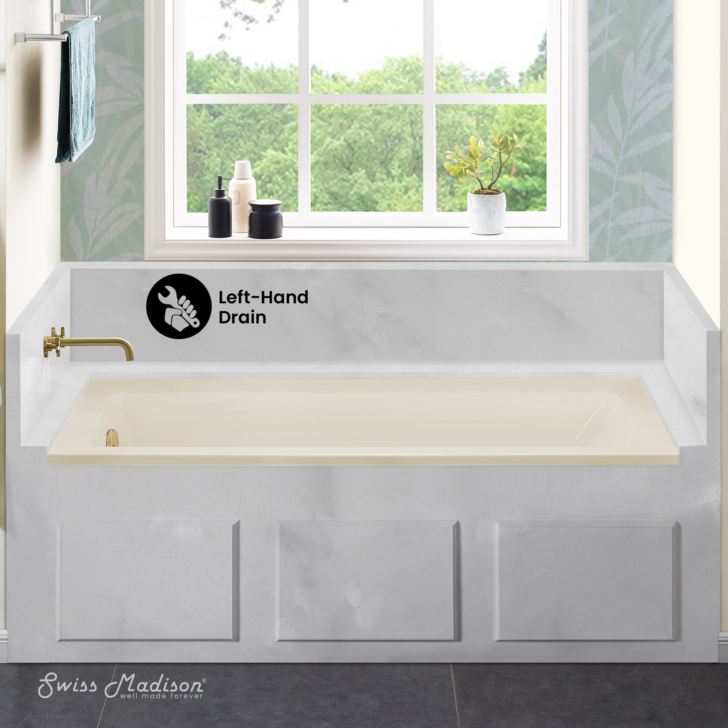 Glossy Bisque / Alcove - No Apron / Left