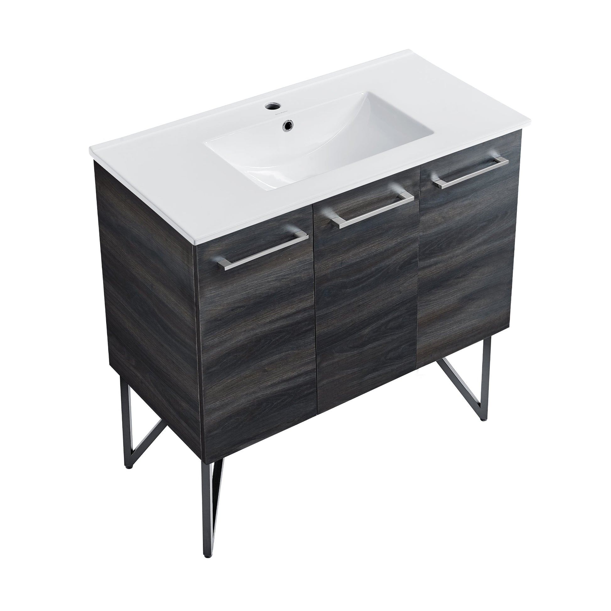 Black Walnut / White / 1-Hole