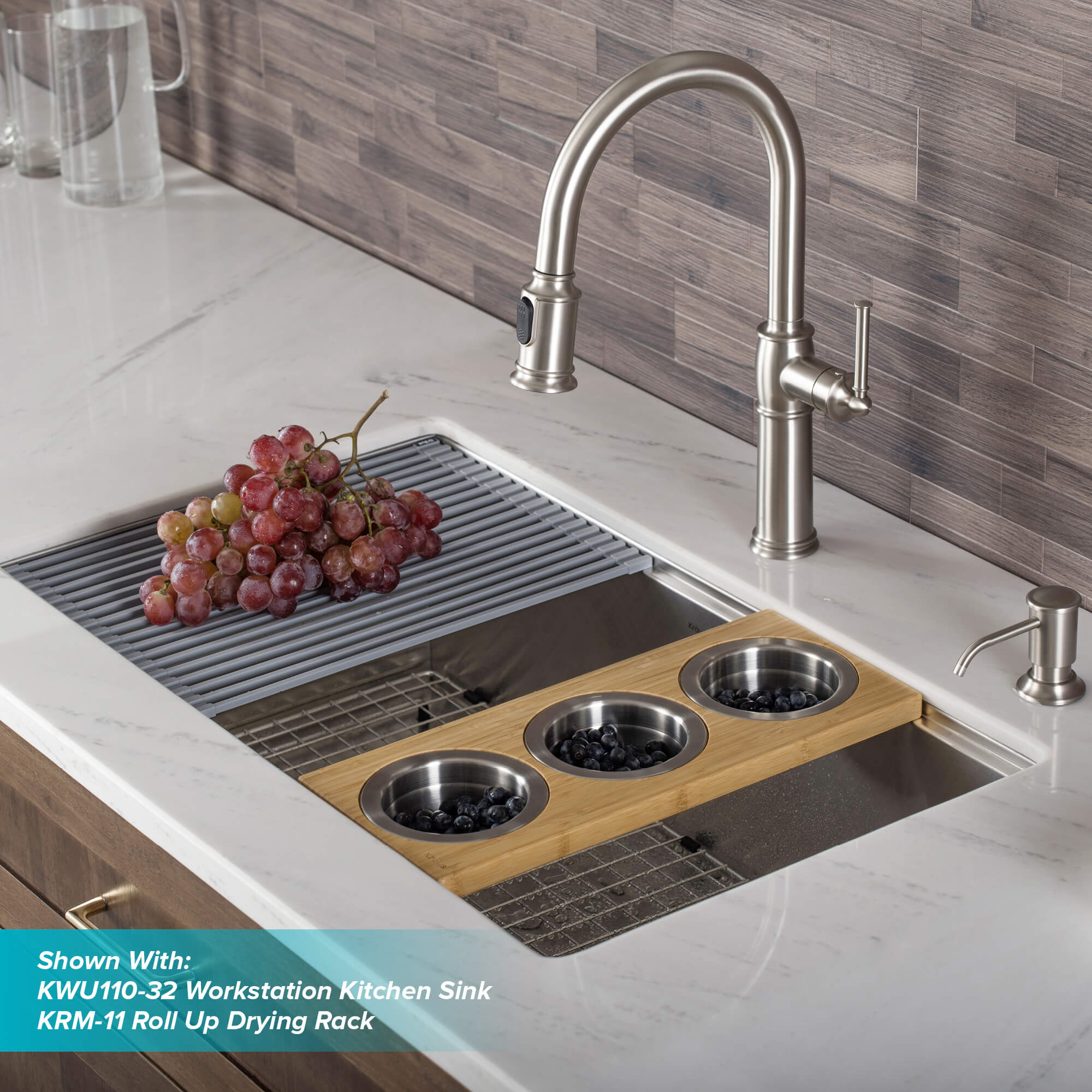 Kraus Sellette Single Handle Deck-mount Kitchen Faucet with Sprayer (Includes Deck Plate) (Includes Soap Dispenser)