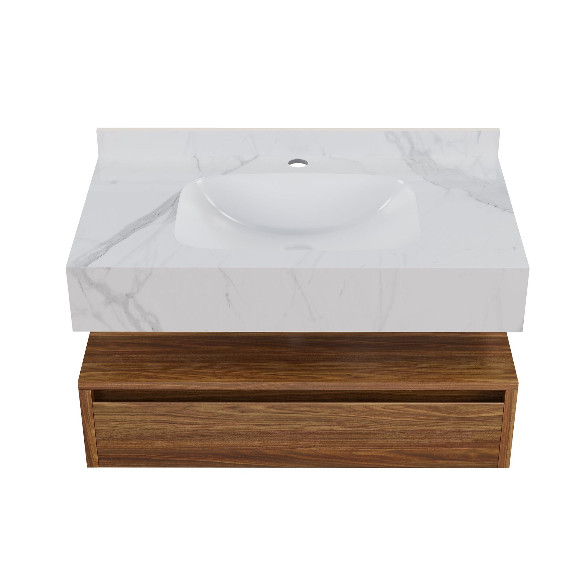 Brown Oak / White Marble