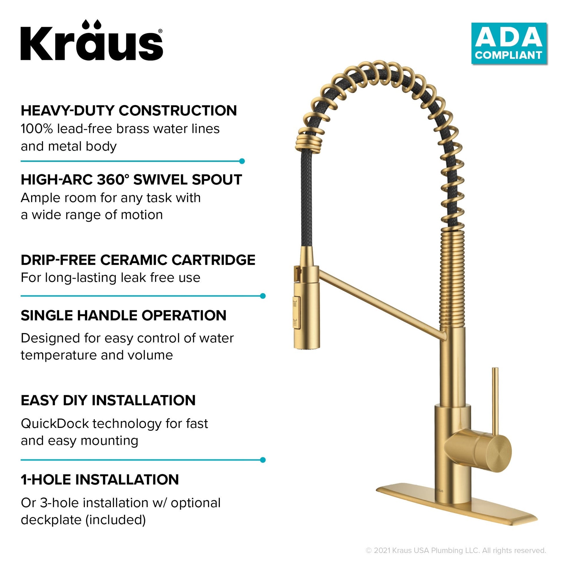 Brushed Brass / Pull Down / Yes